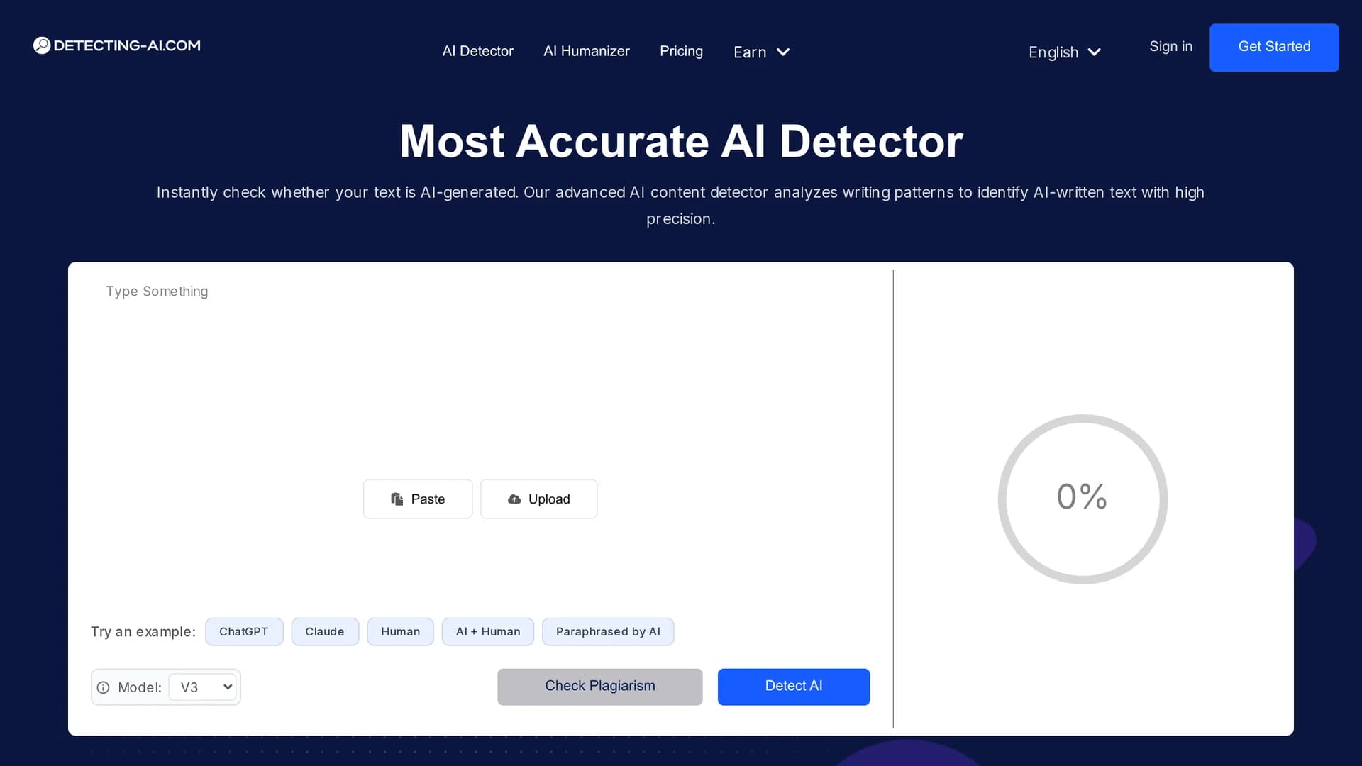 detecting-ai-com homepage