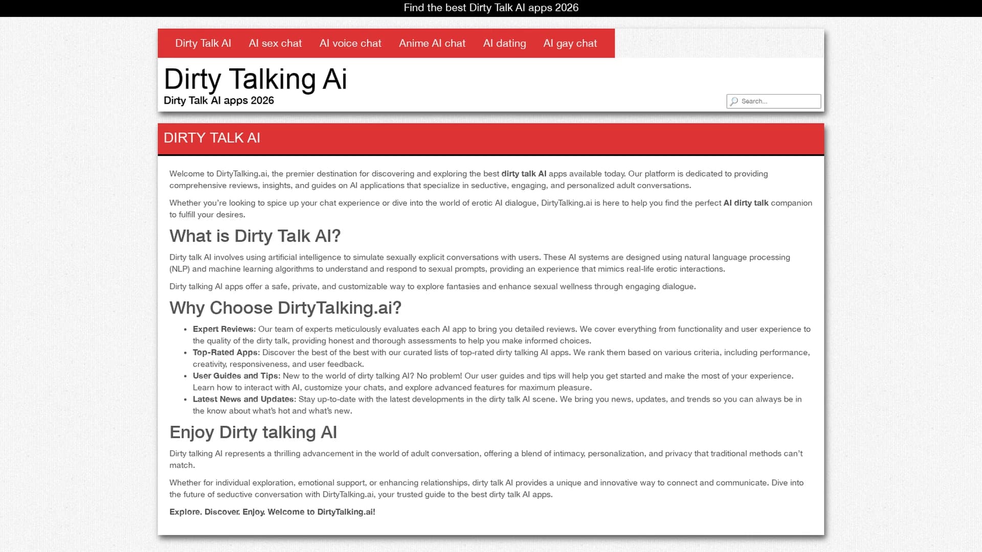 dirty-talking-ai homepage