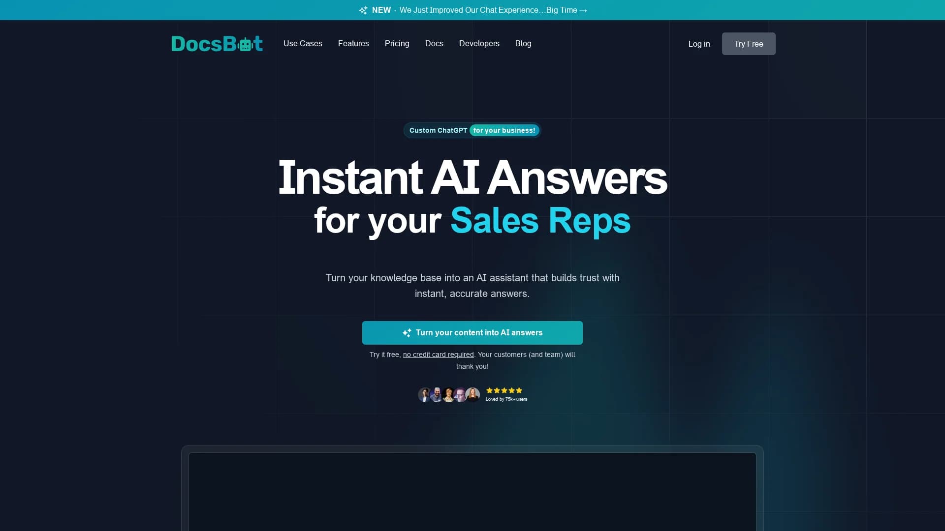 docsbot-ai homepage