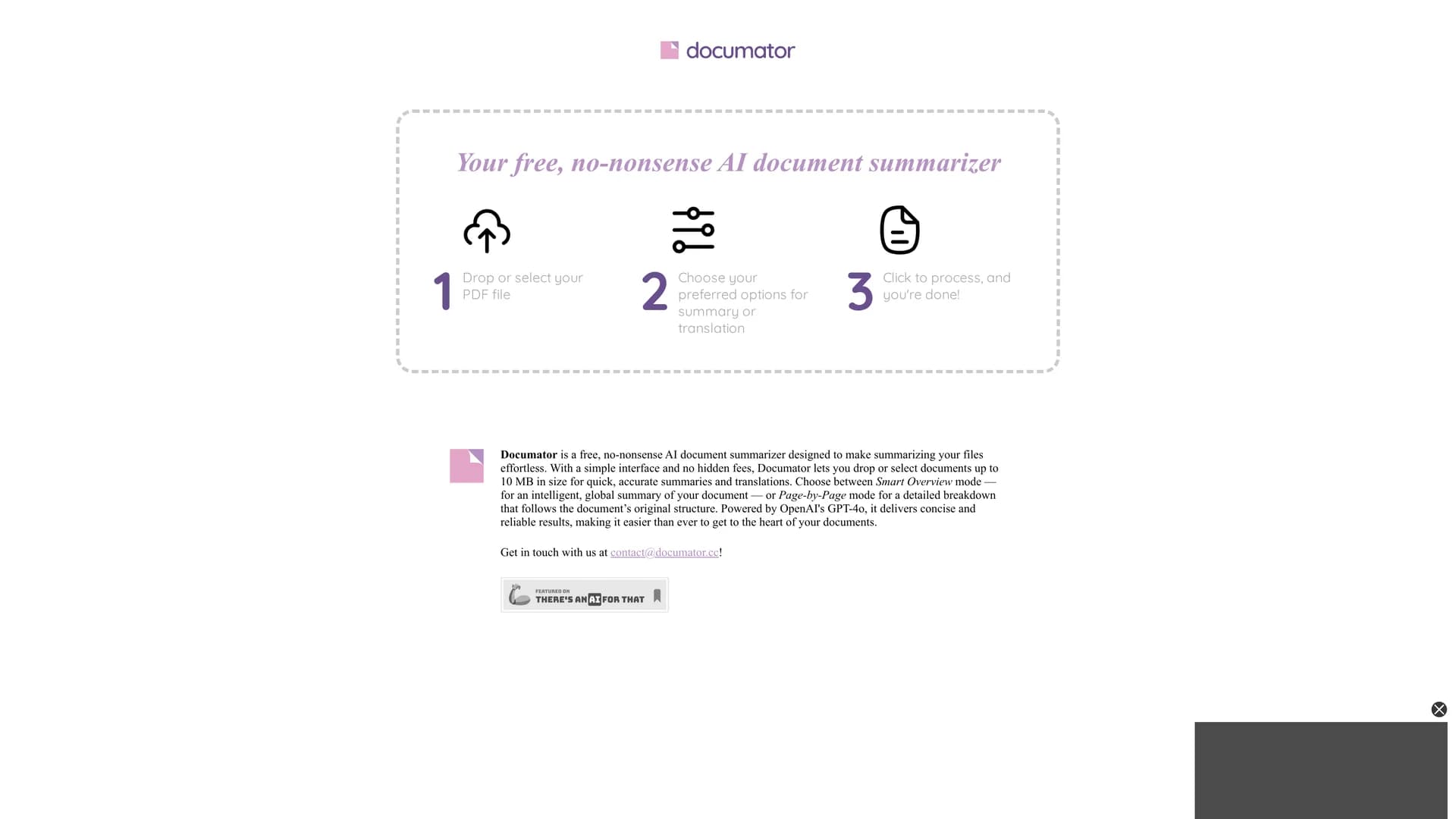 documator homepage