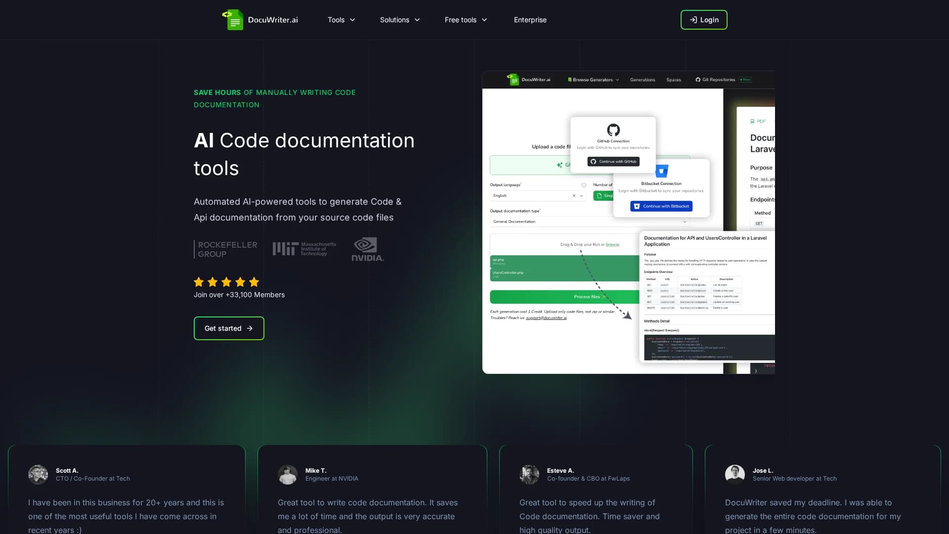 docuwriter-ai homepage