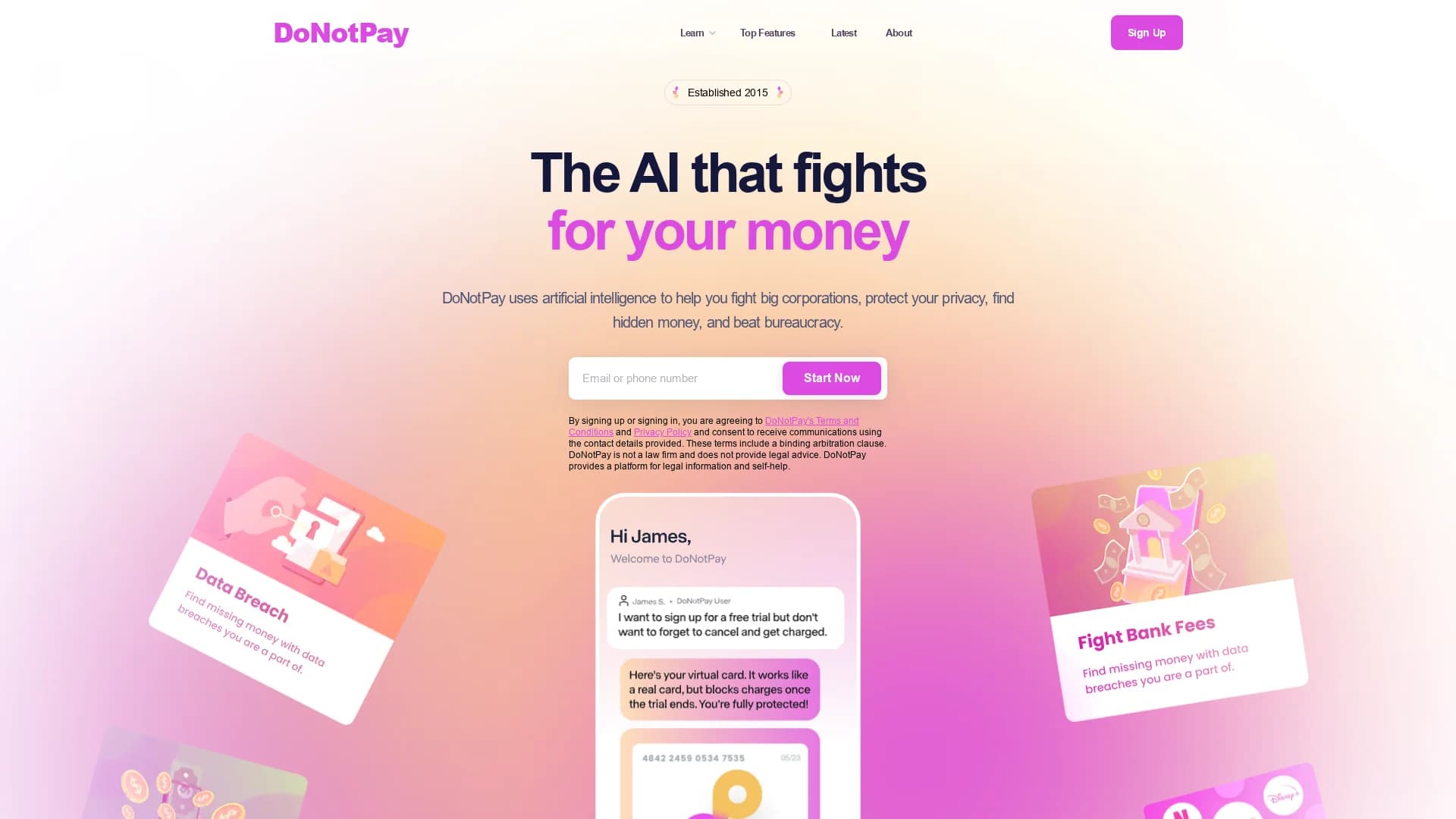 donotpay homepage