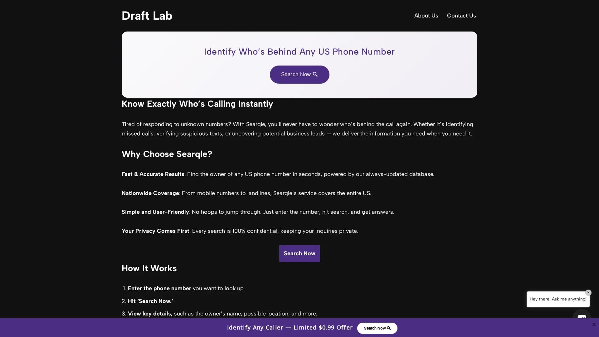 draftlab homepage