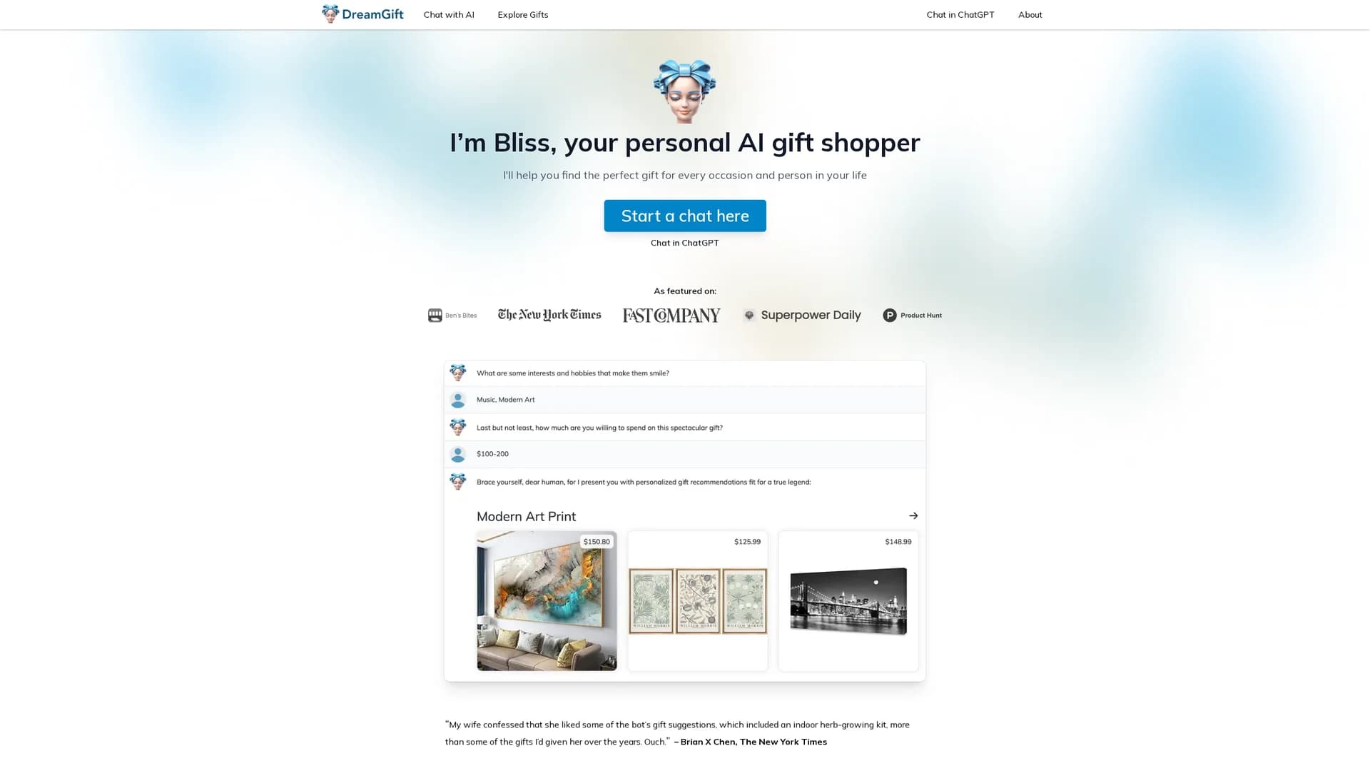 dreamgift homepage