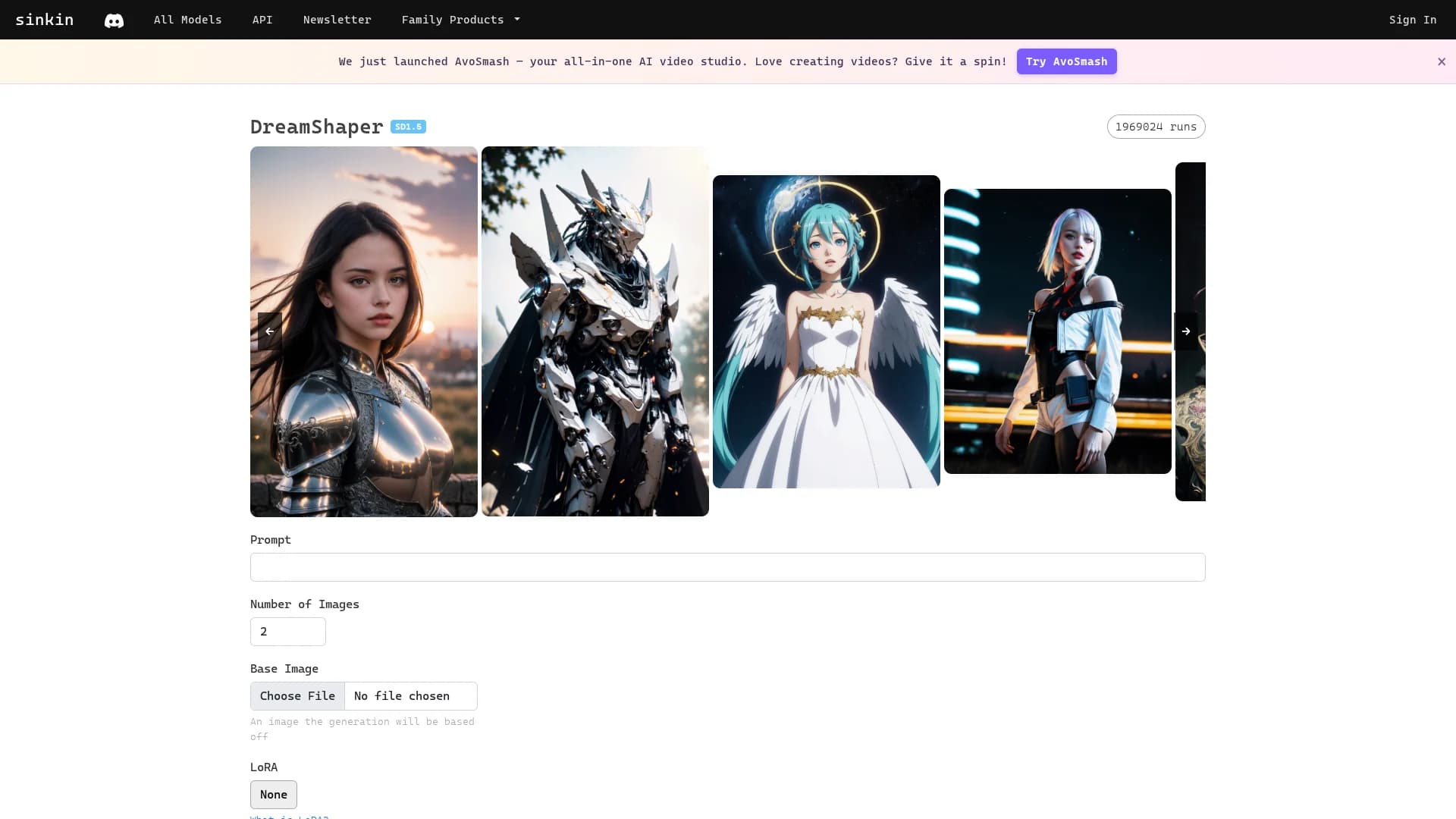 dreamshaper-sinkin homepage