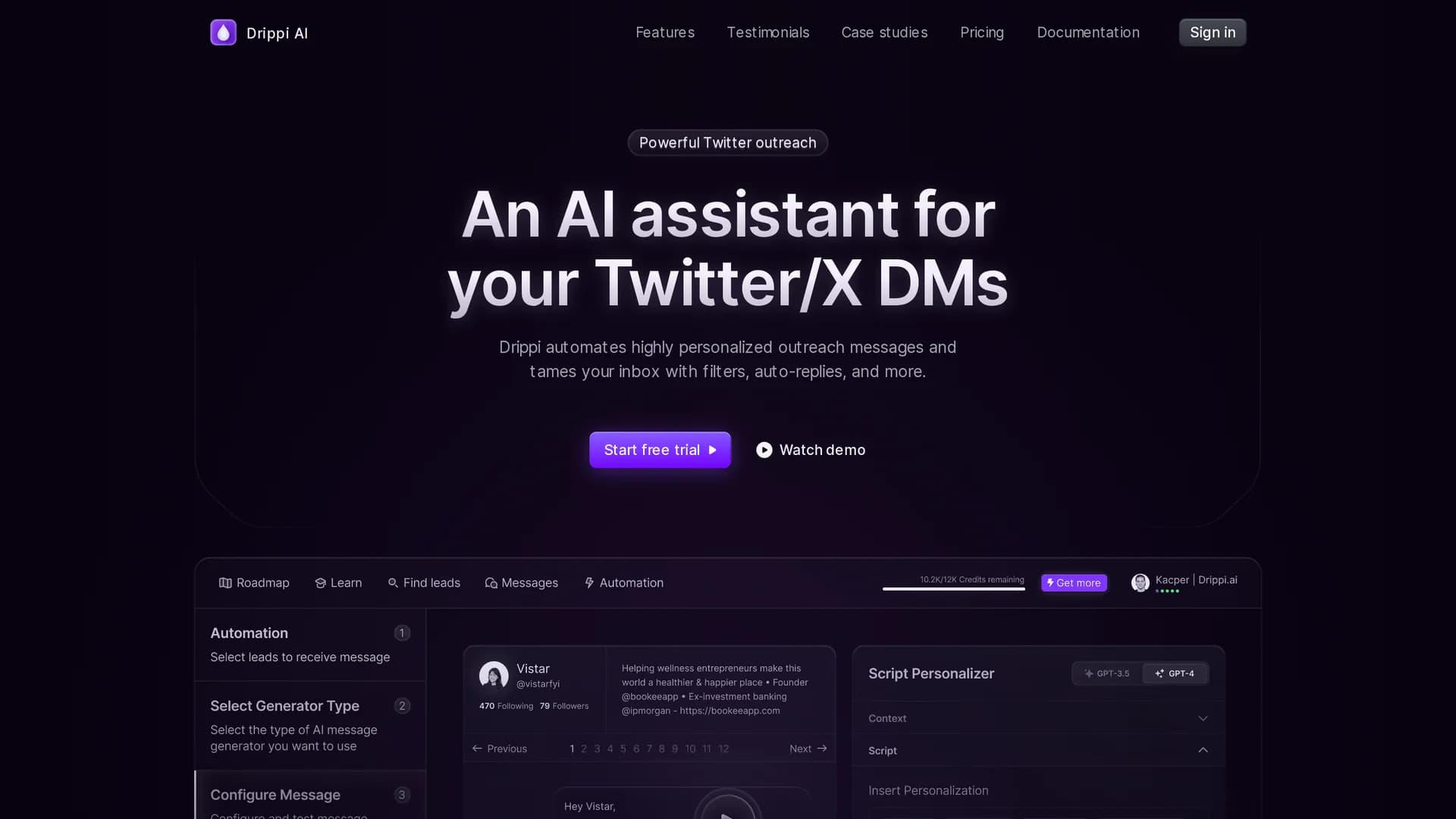 drippi-ai homepage