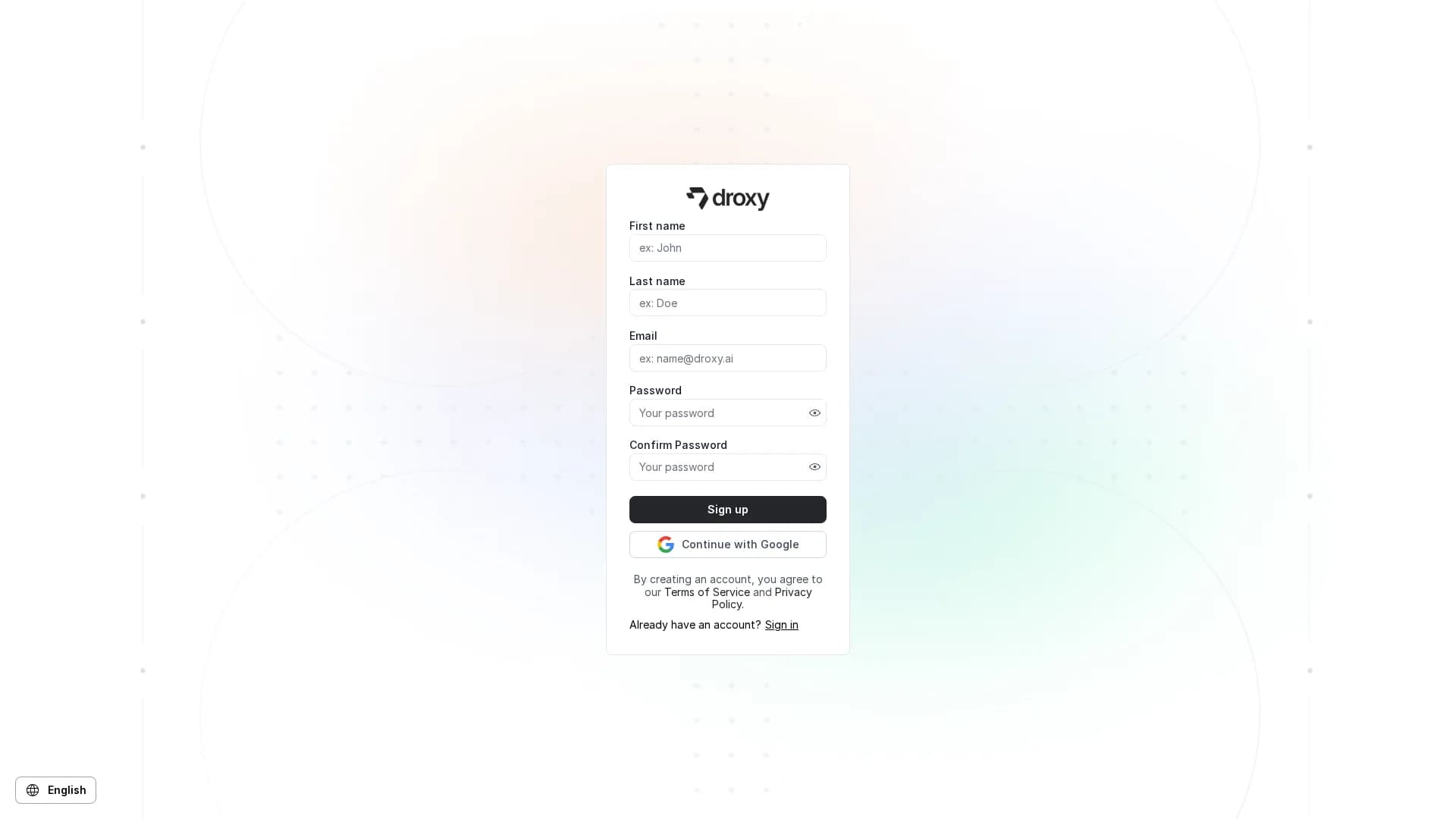 droxy-ai homepage