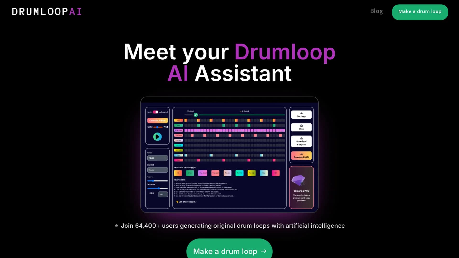drumloop-ai homepage