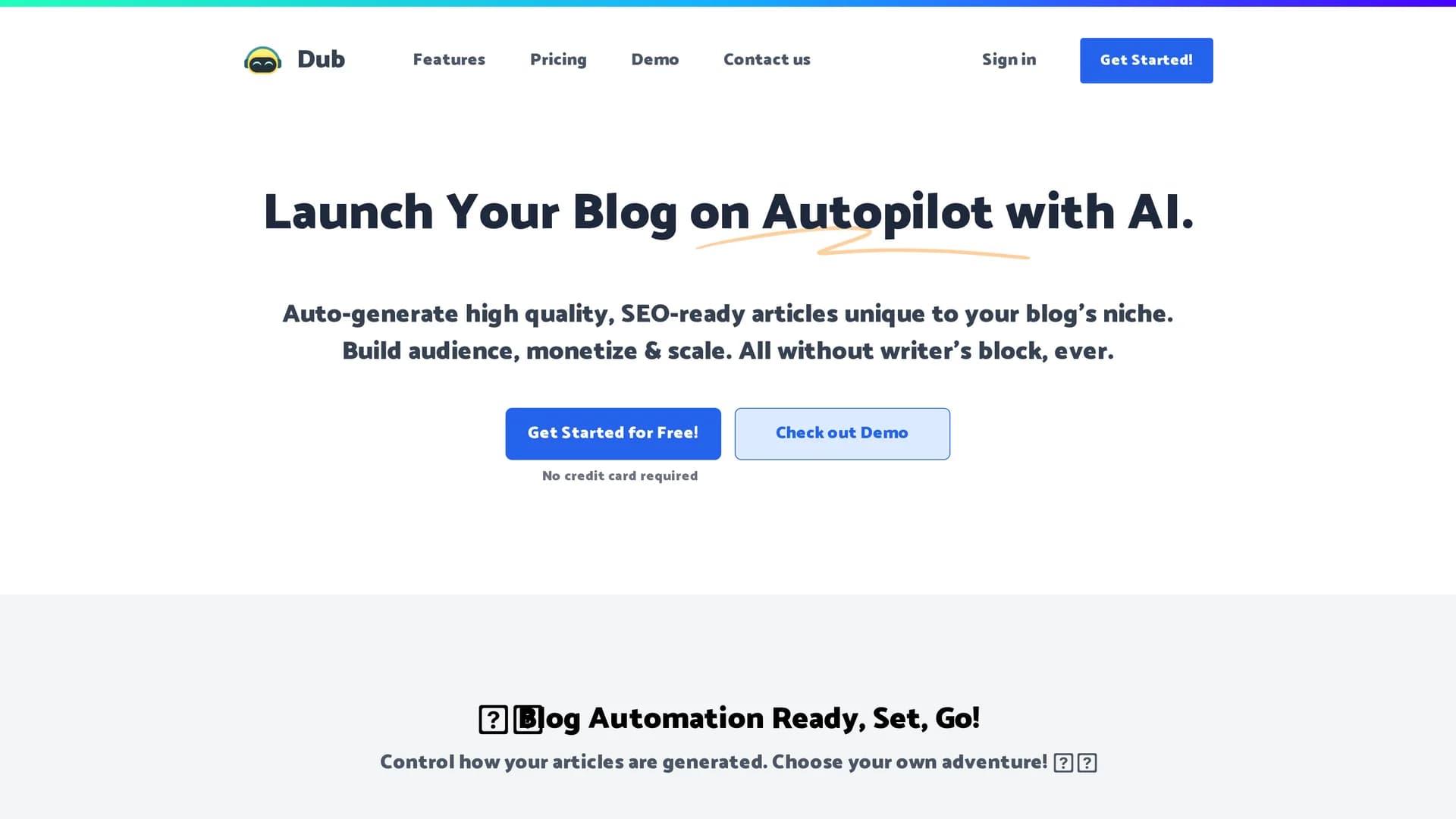 dub-io homepage
