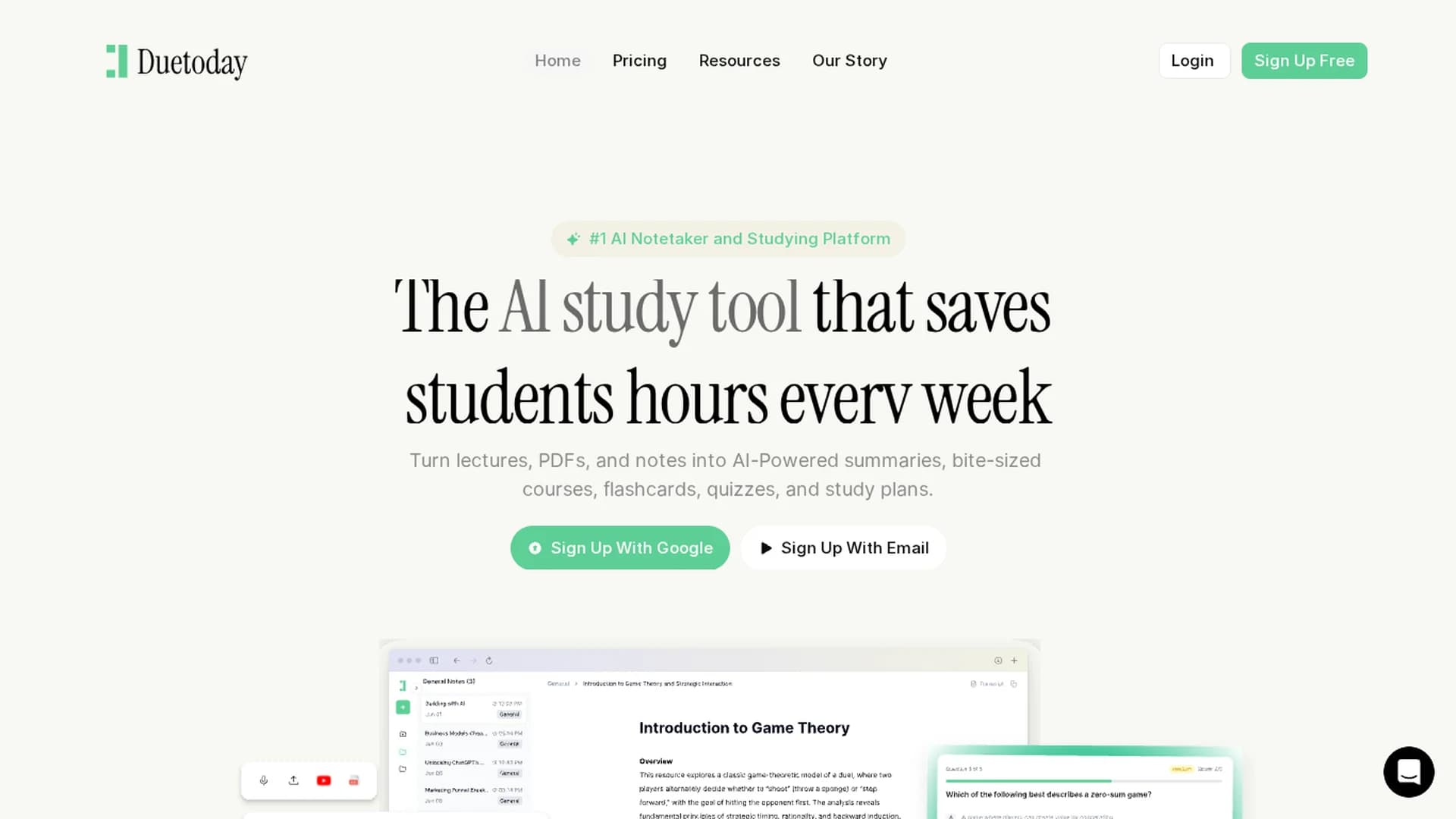 duetoday homepage