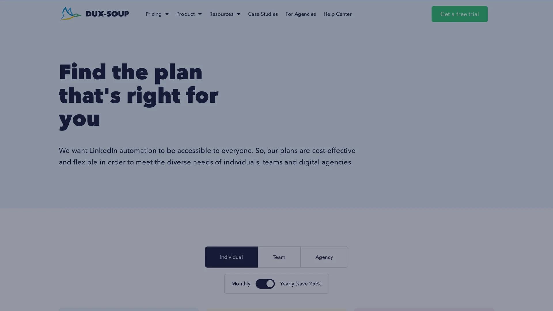 dux-soup homepage