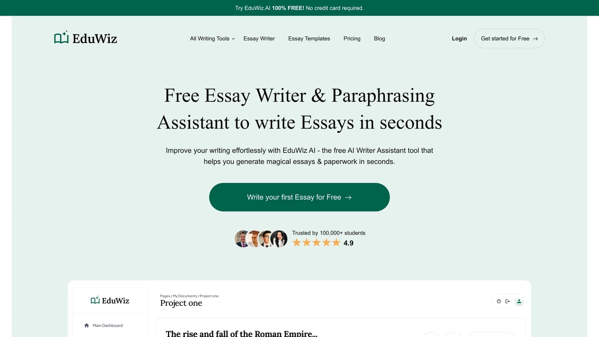 eduwiz-ai homepage