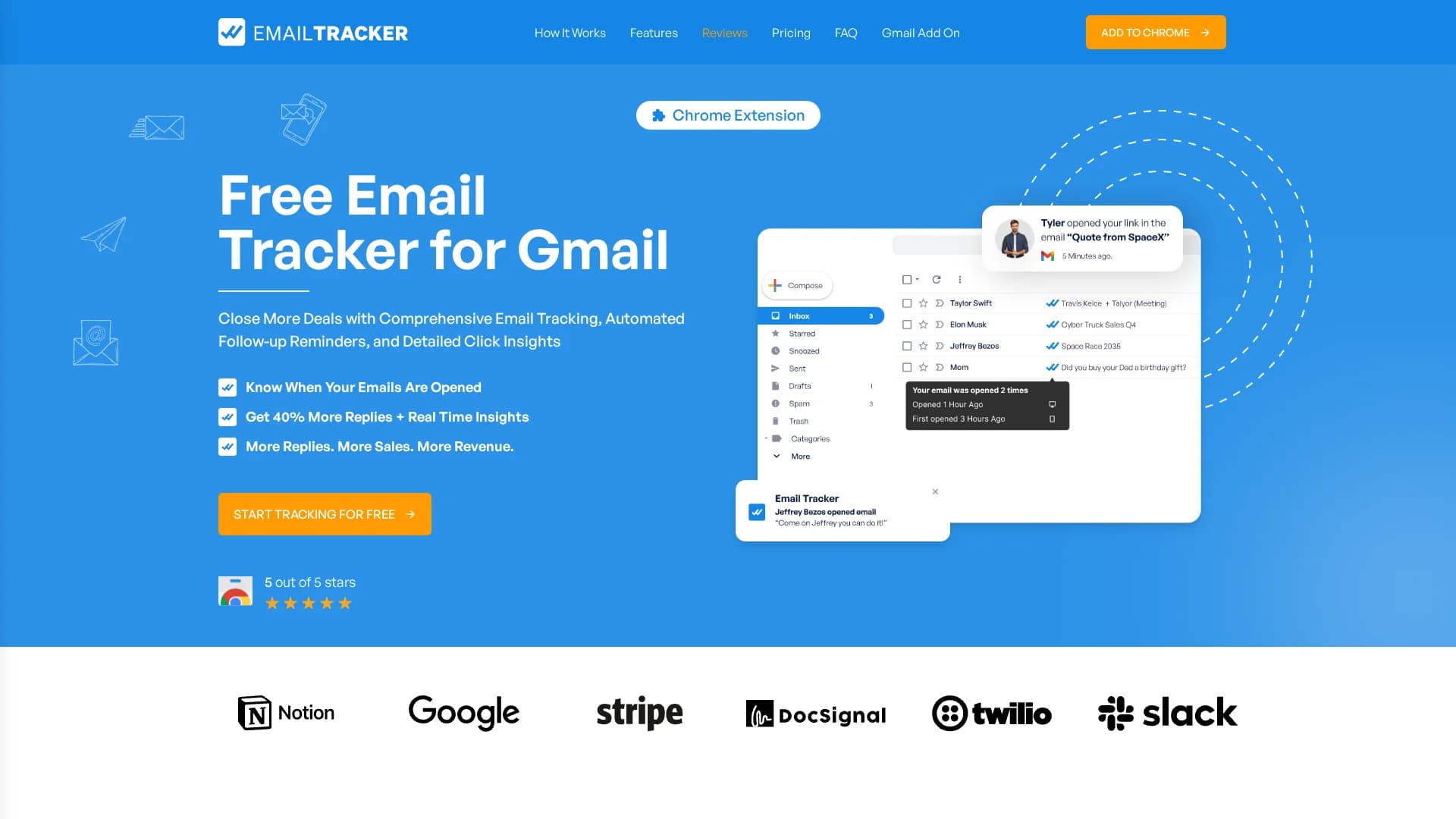 email-tracker homepage