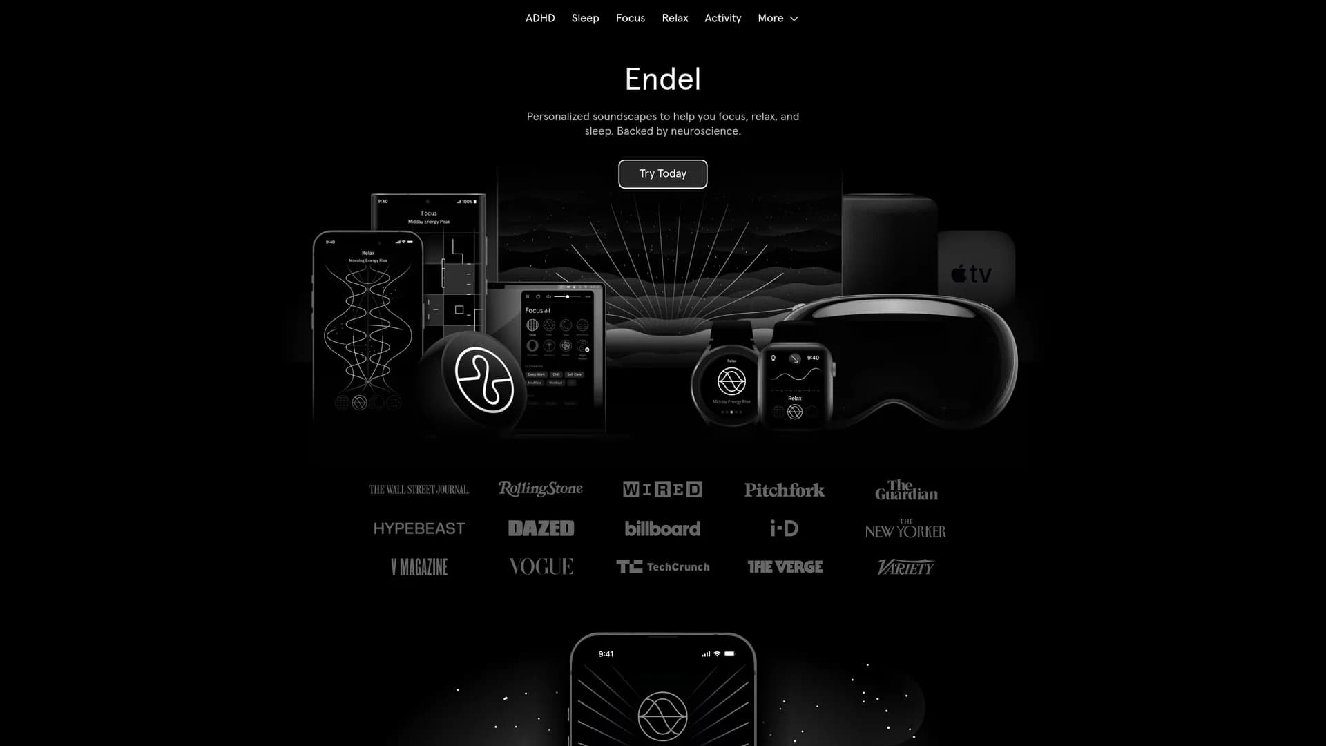 endel homepage