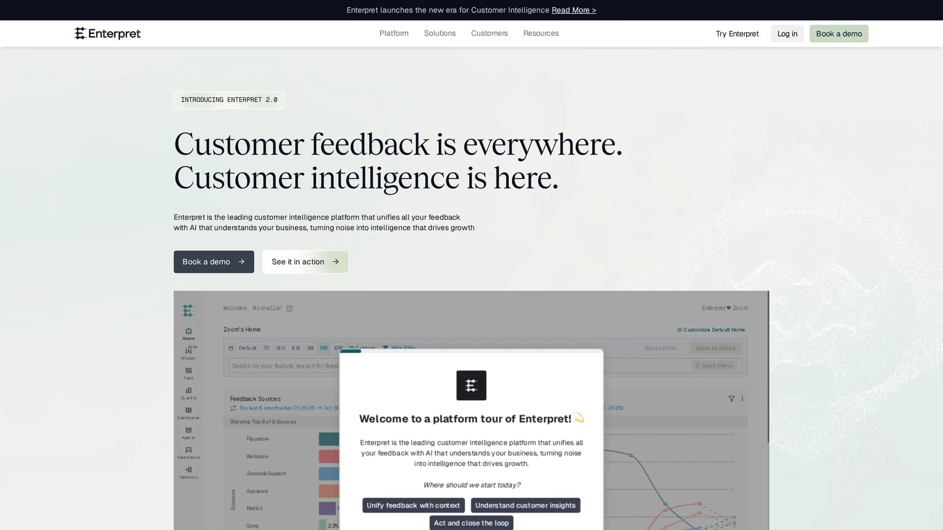 enterpret homepage