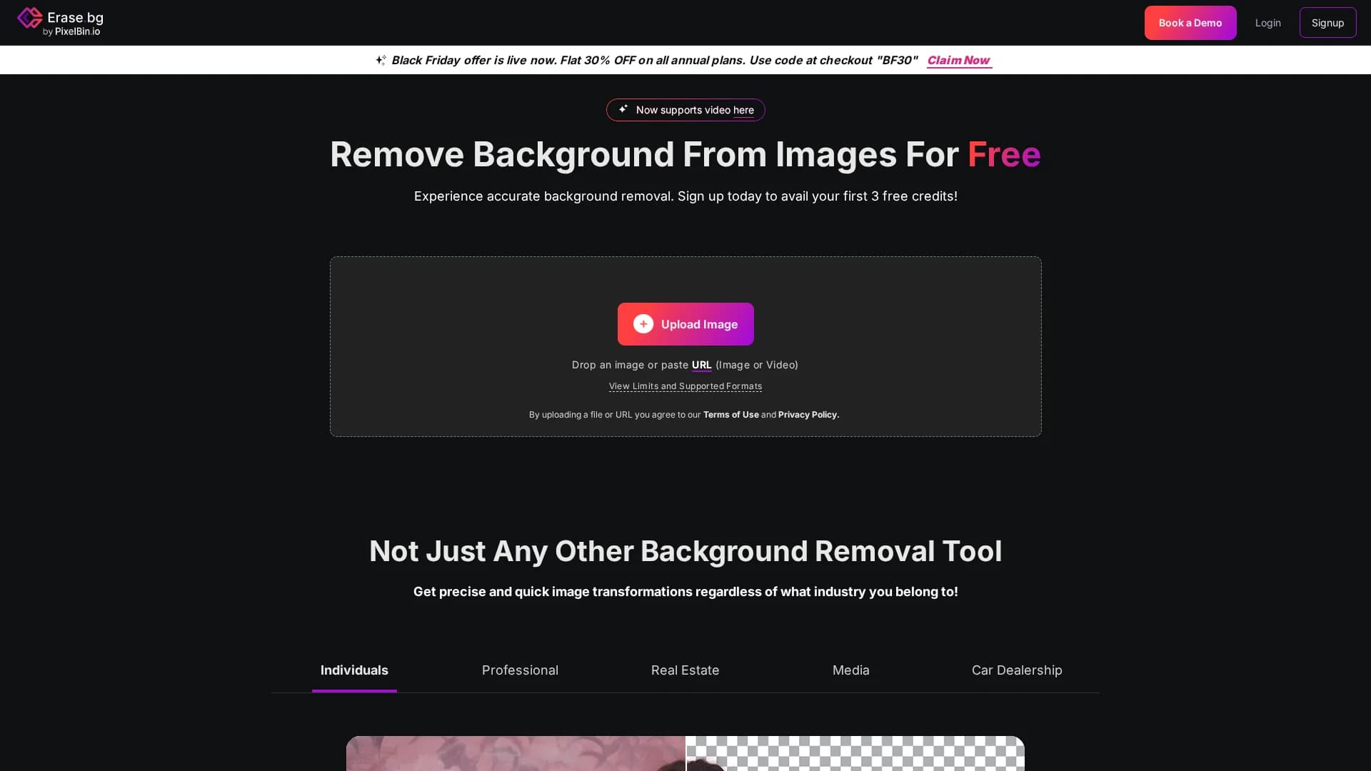 erase-bg homepage