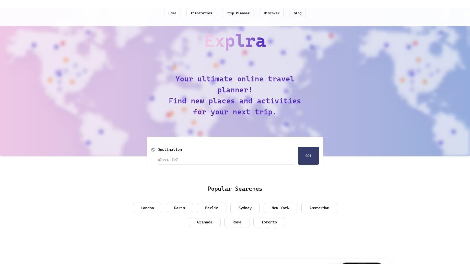 explra homepage