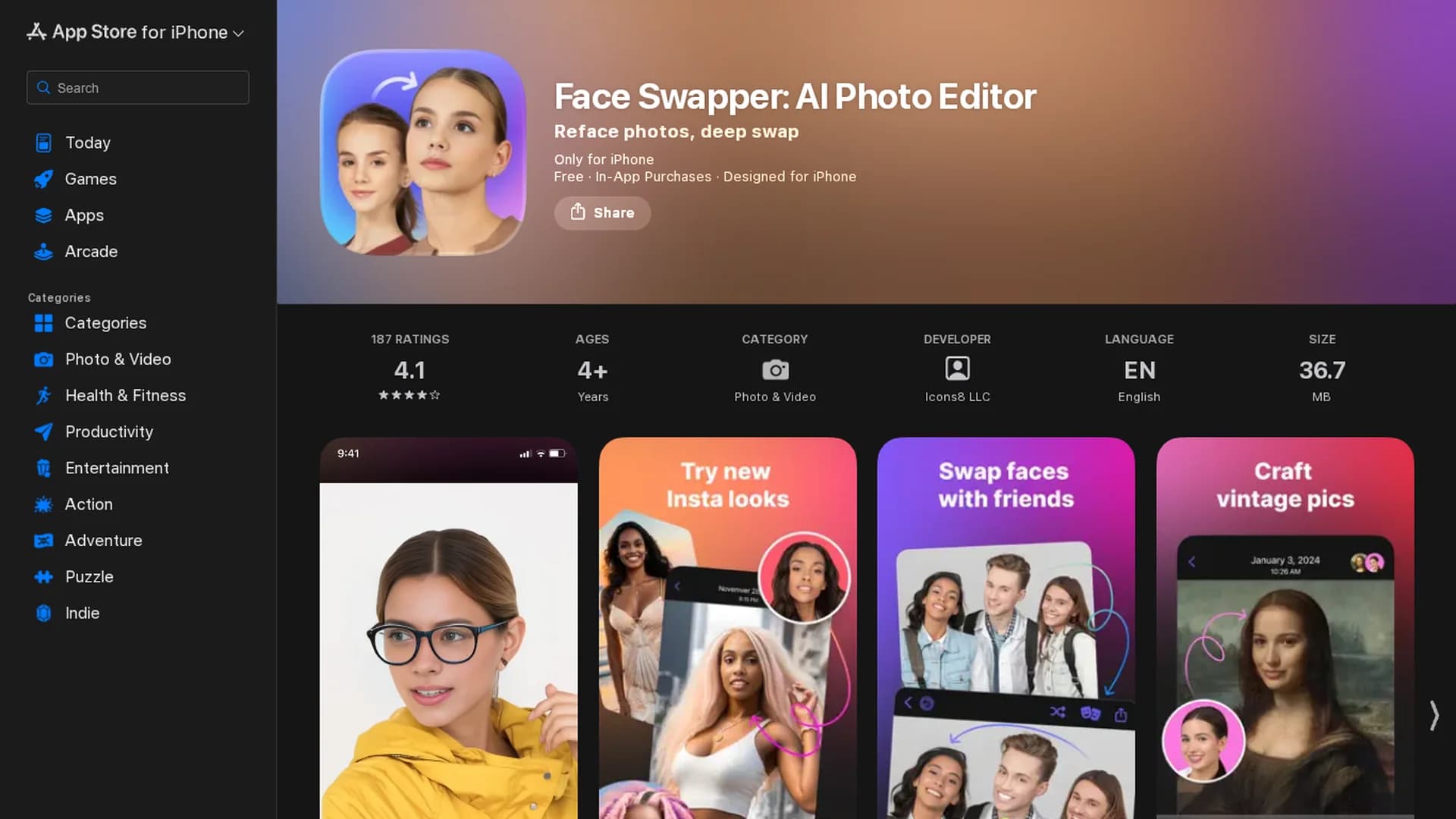 face-swapper-for-ios homepage