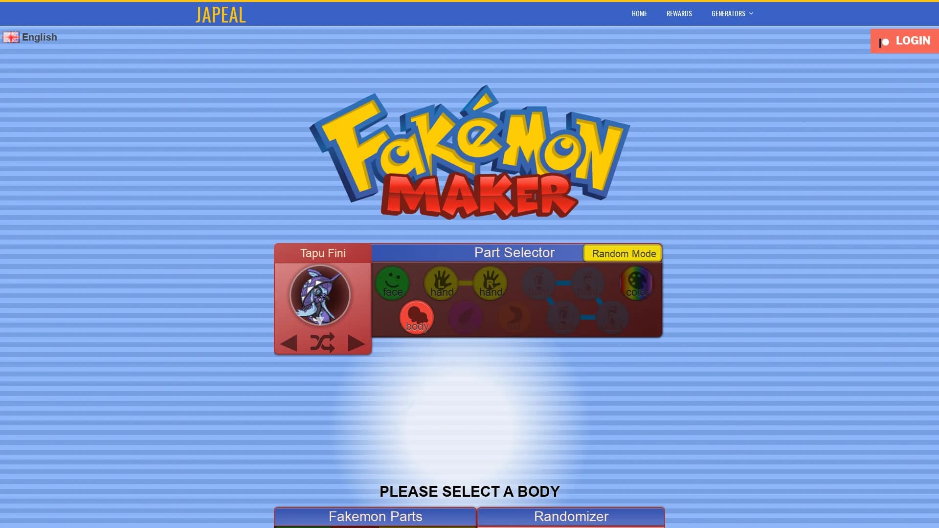 fakemon-maker homepage