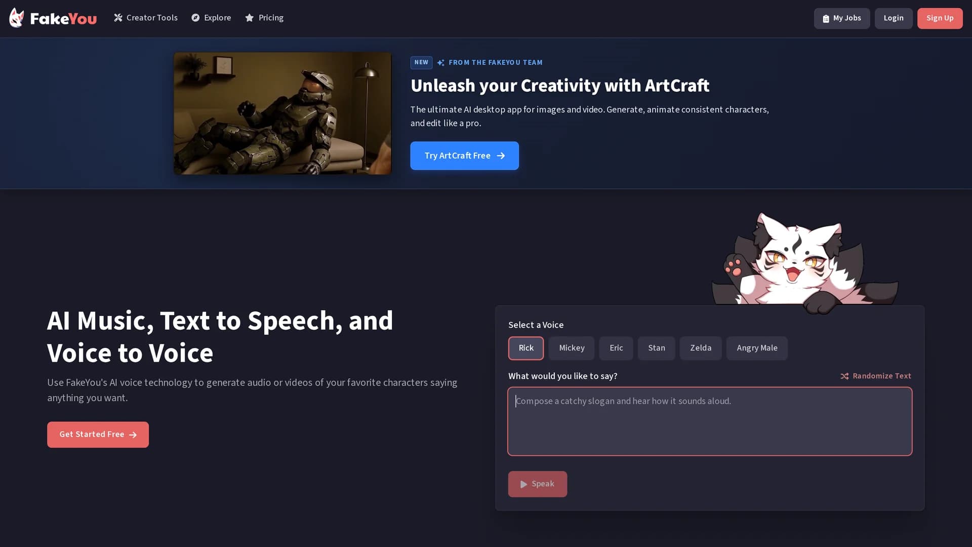 fakeyou homepage