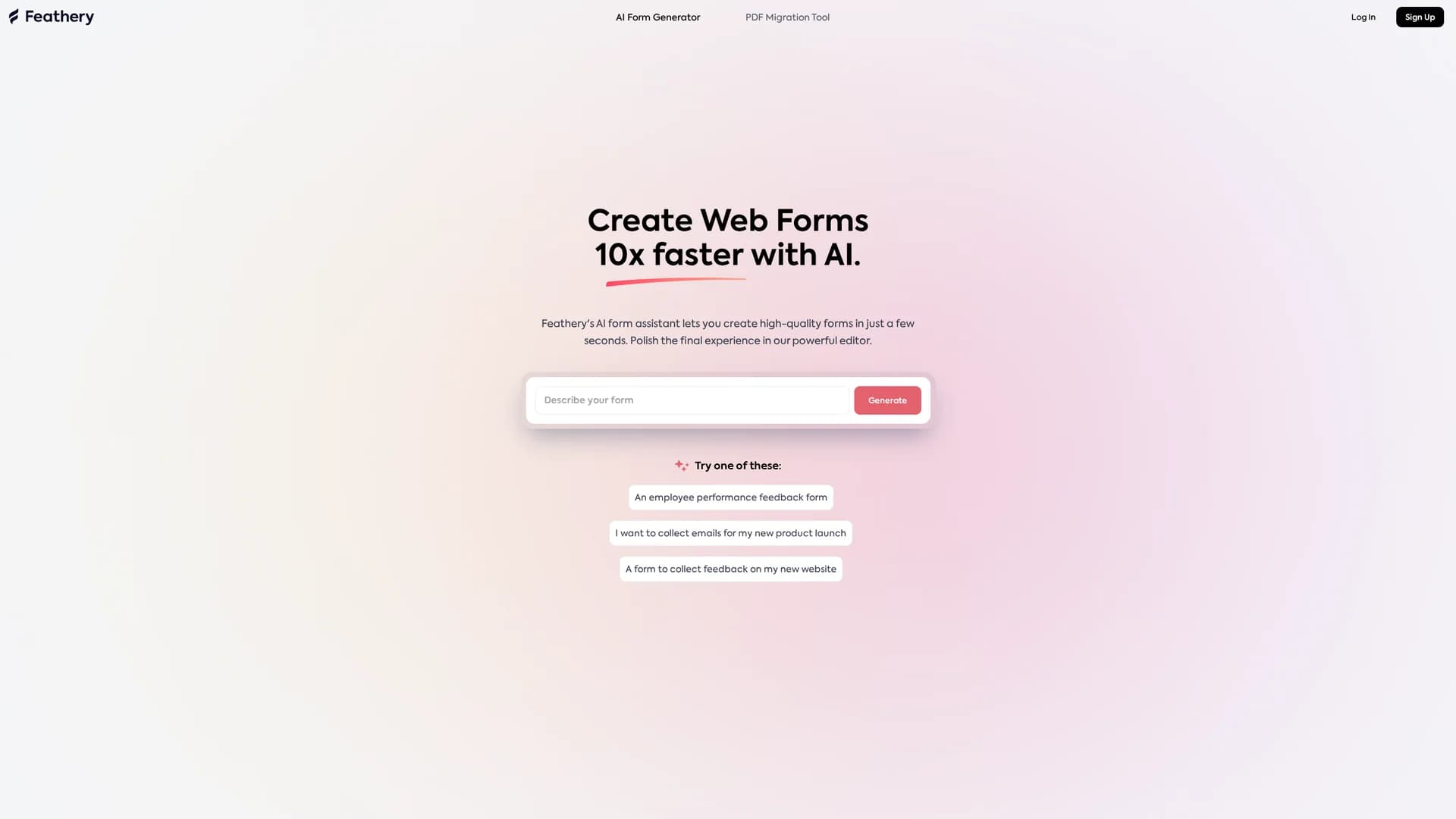 feathery-ai homepage