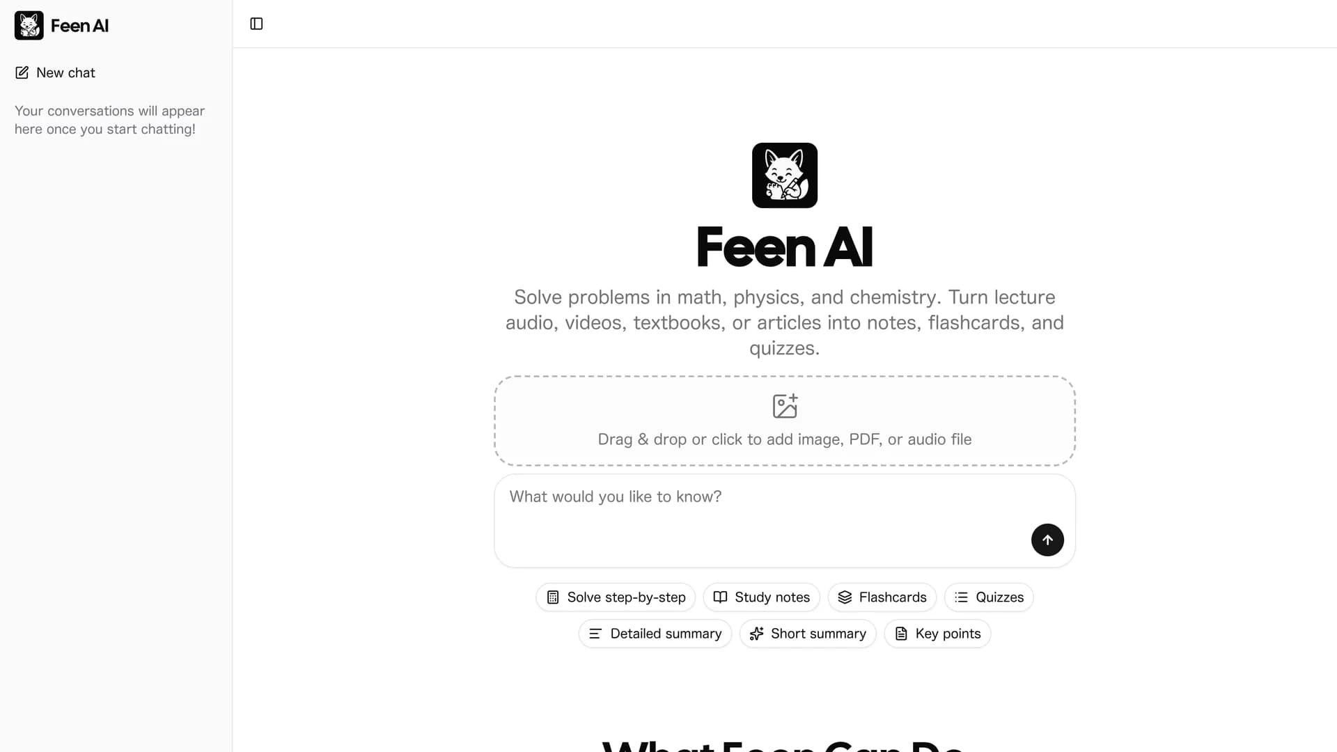 feen-ai homepage