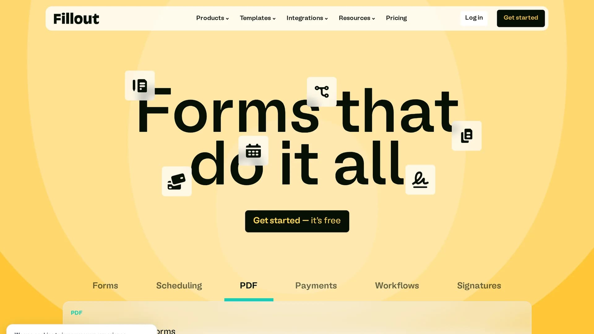 fillout-com homepage