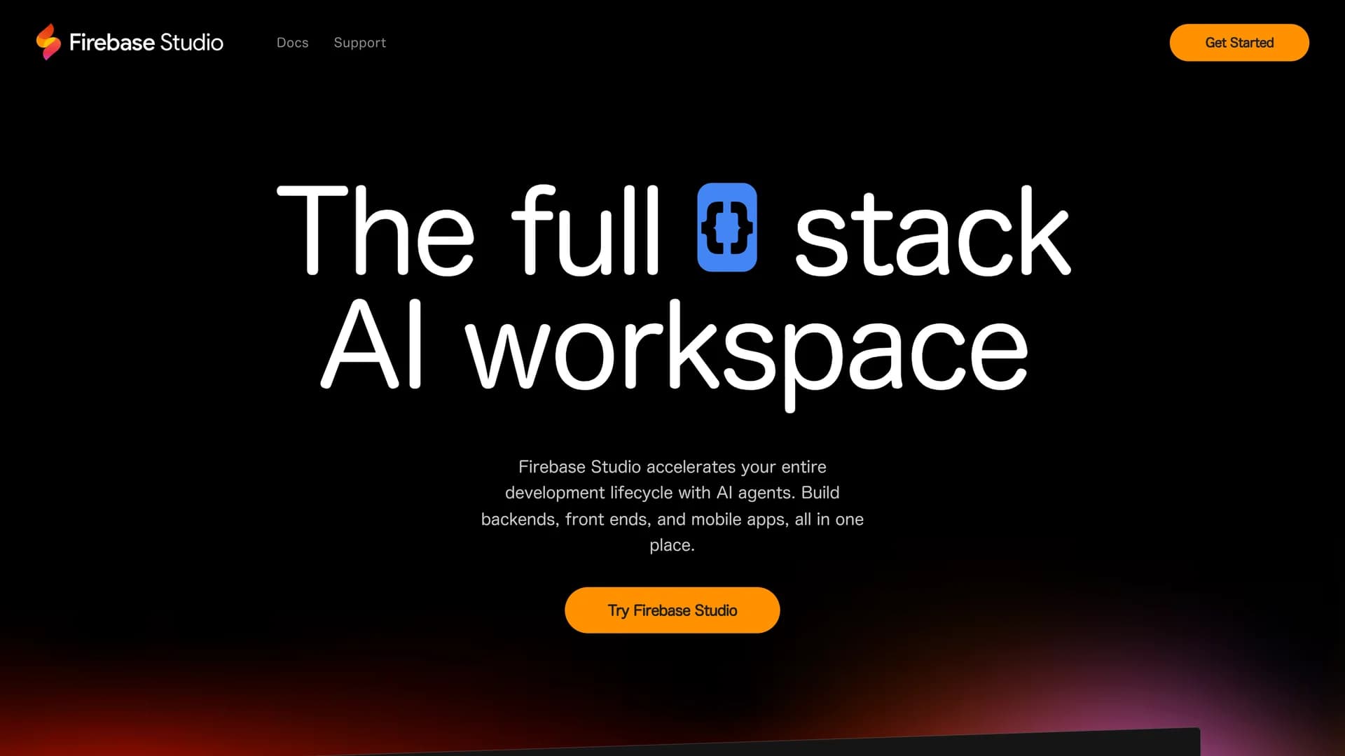 firebase-studio homepage