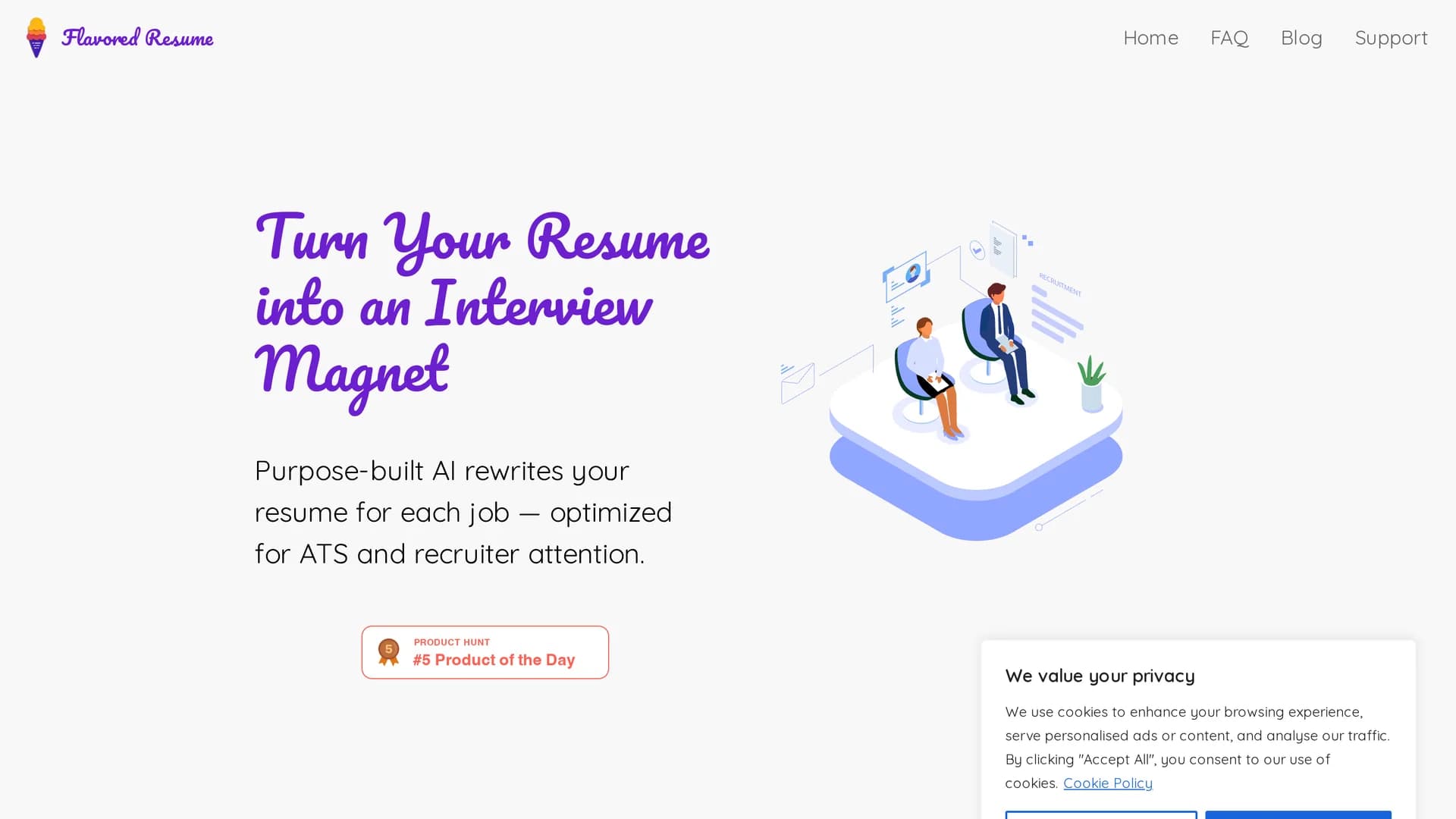 flavored-resume homepage