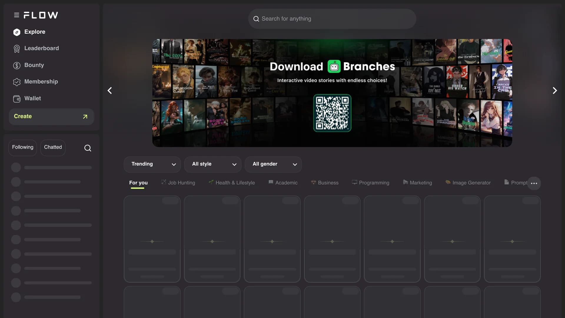 flowgpt homepage