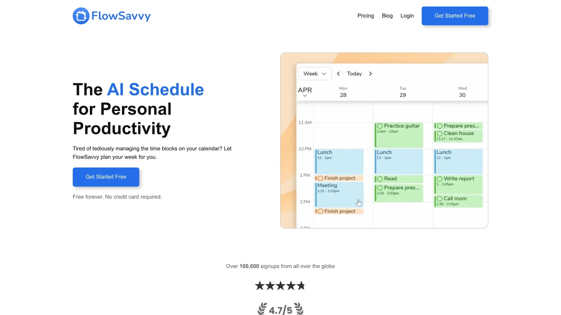 flowsavvy homepage