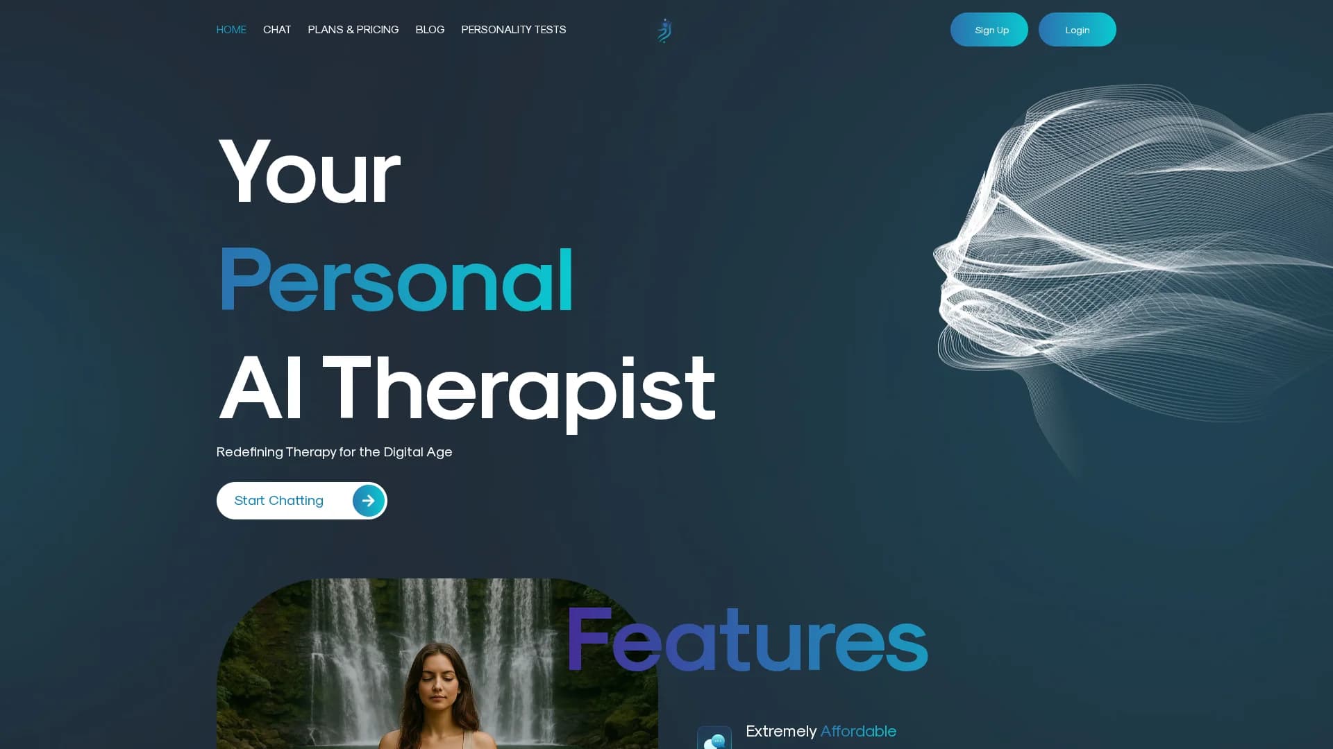 free-ai-therapist homepage