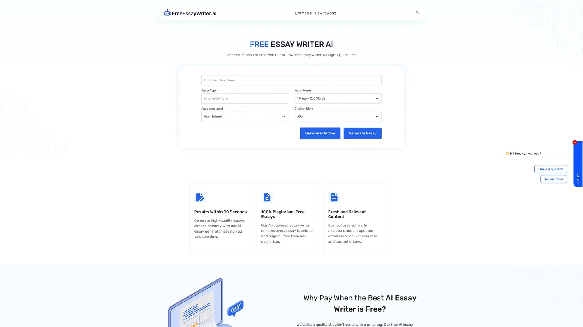 freeessaywriter-ai homepage