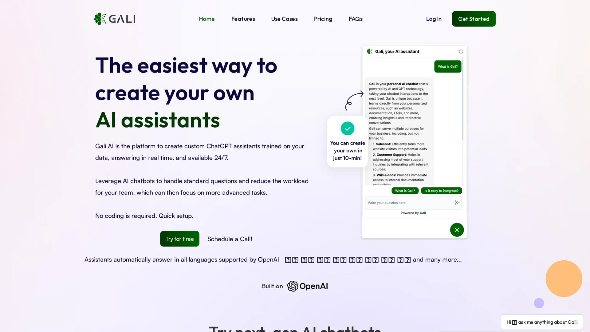 gali-ai homepage