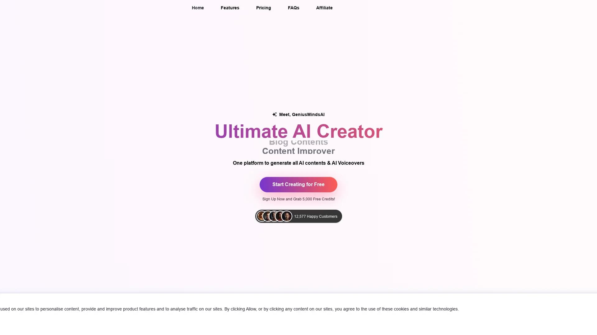 geniusmindsai homepage