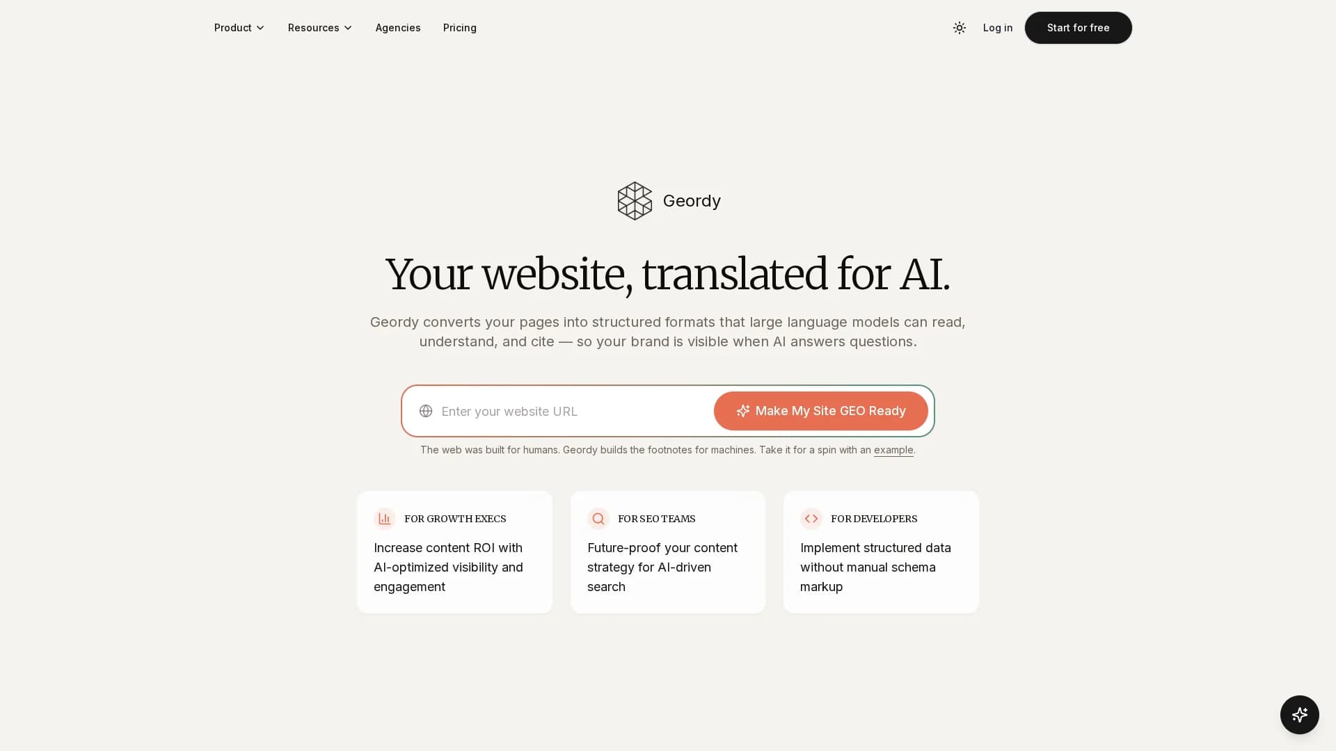 geordy-ai homepage