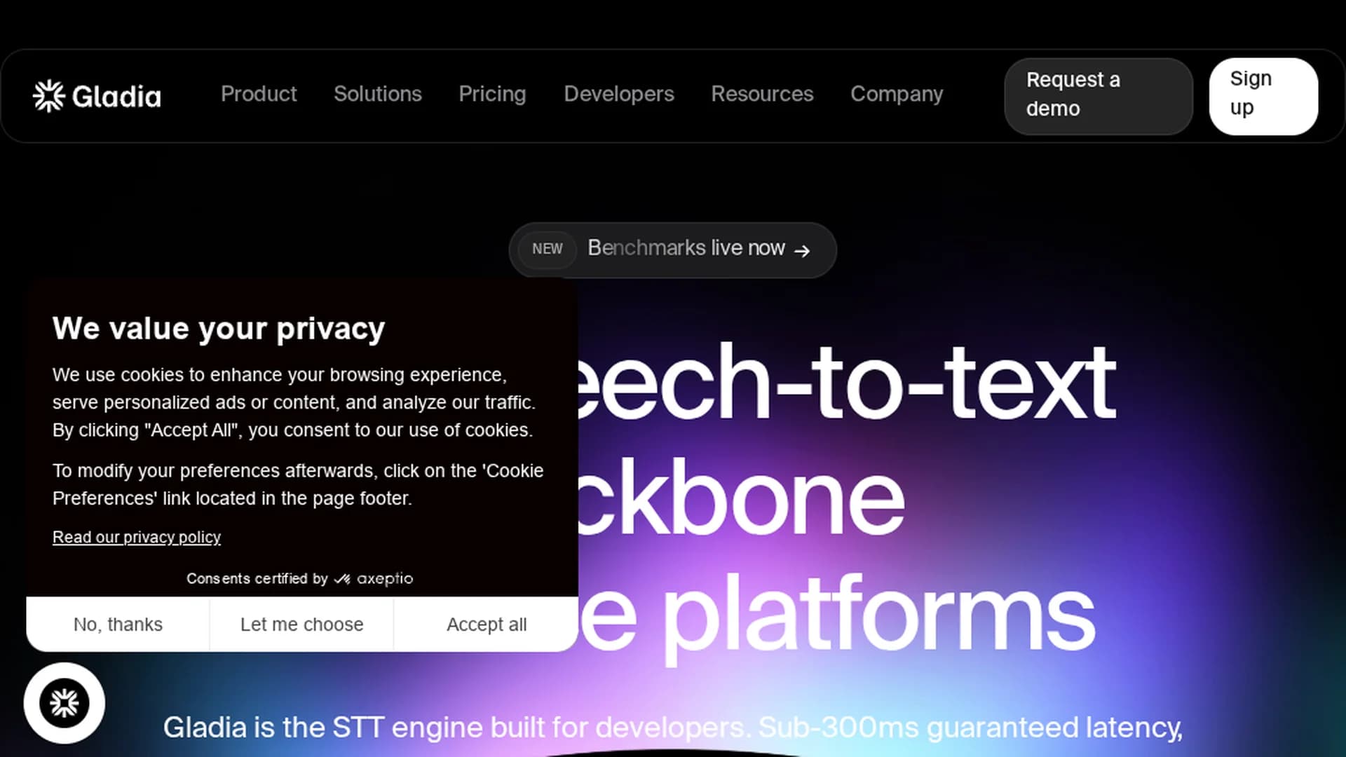 gladia homepage