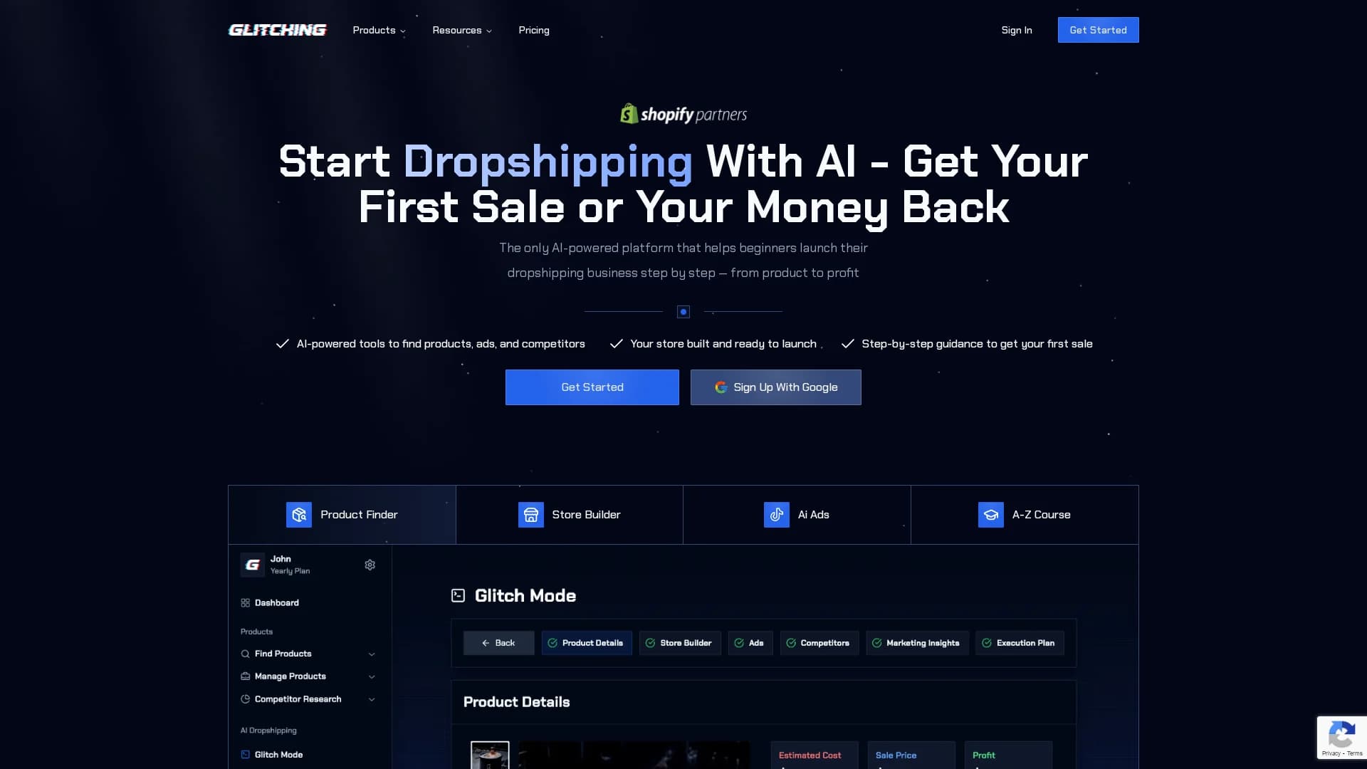 glitching homepage