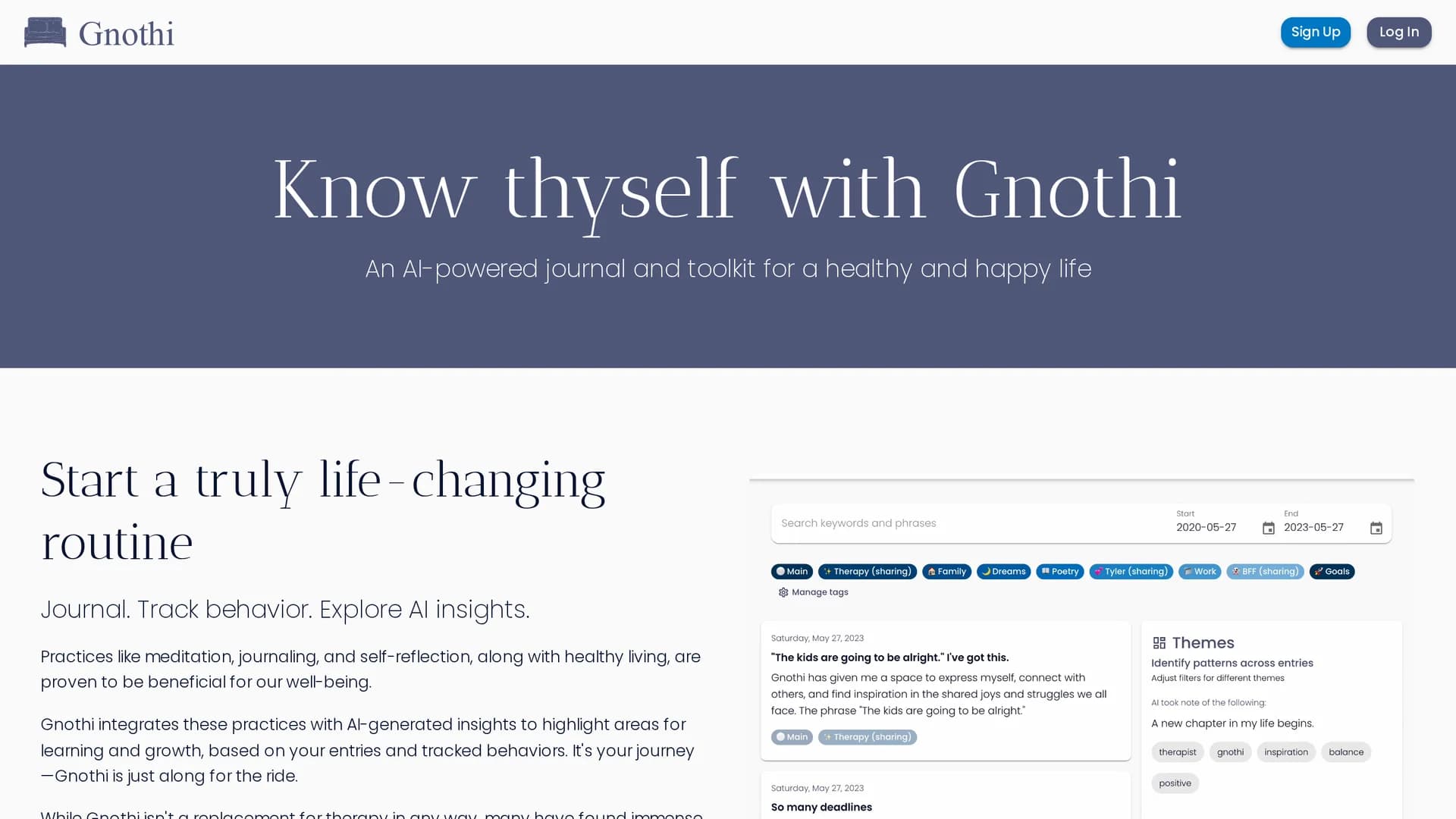 gnothi homepage