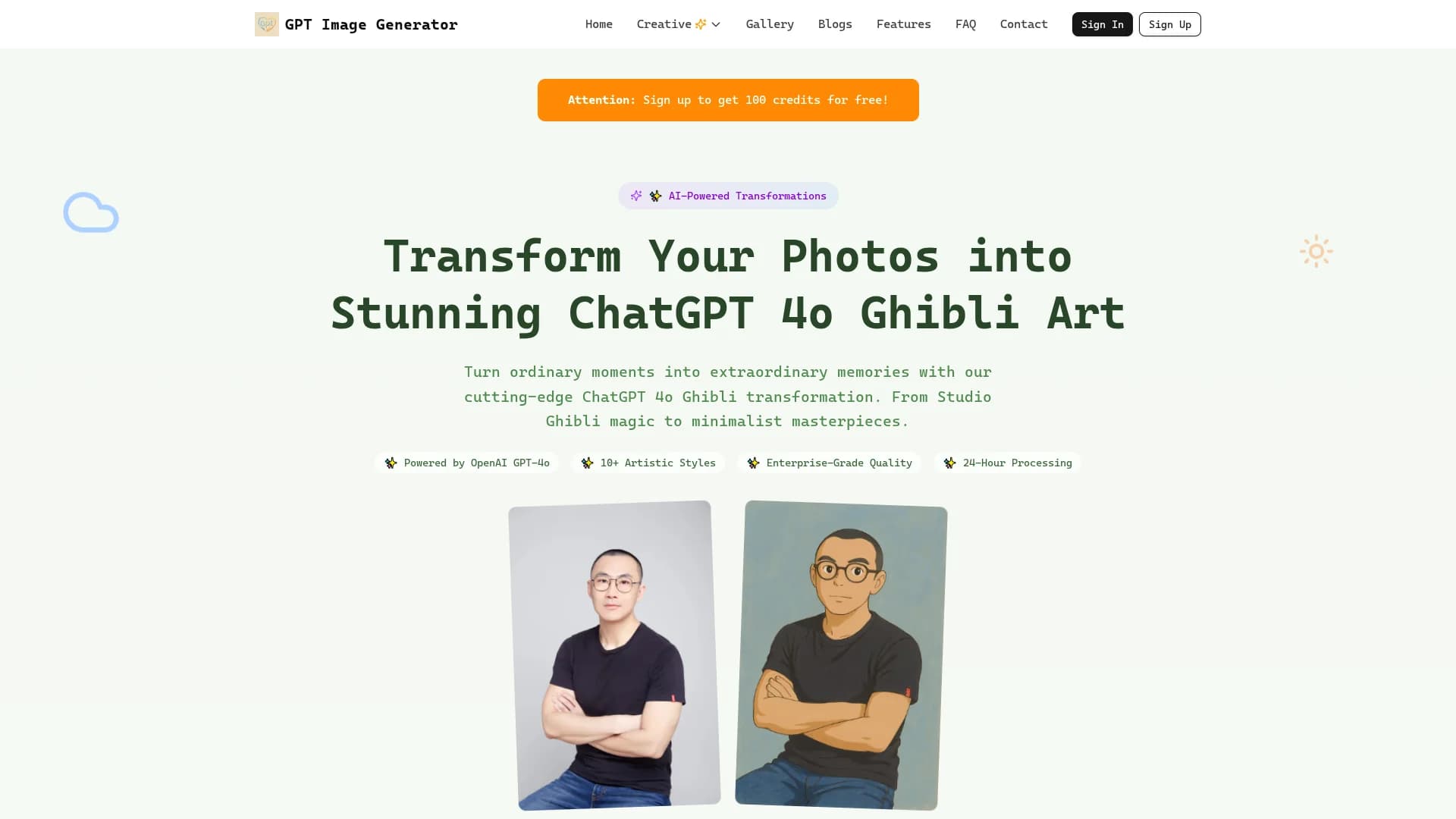 gpt-image-generator homepage