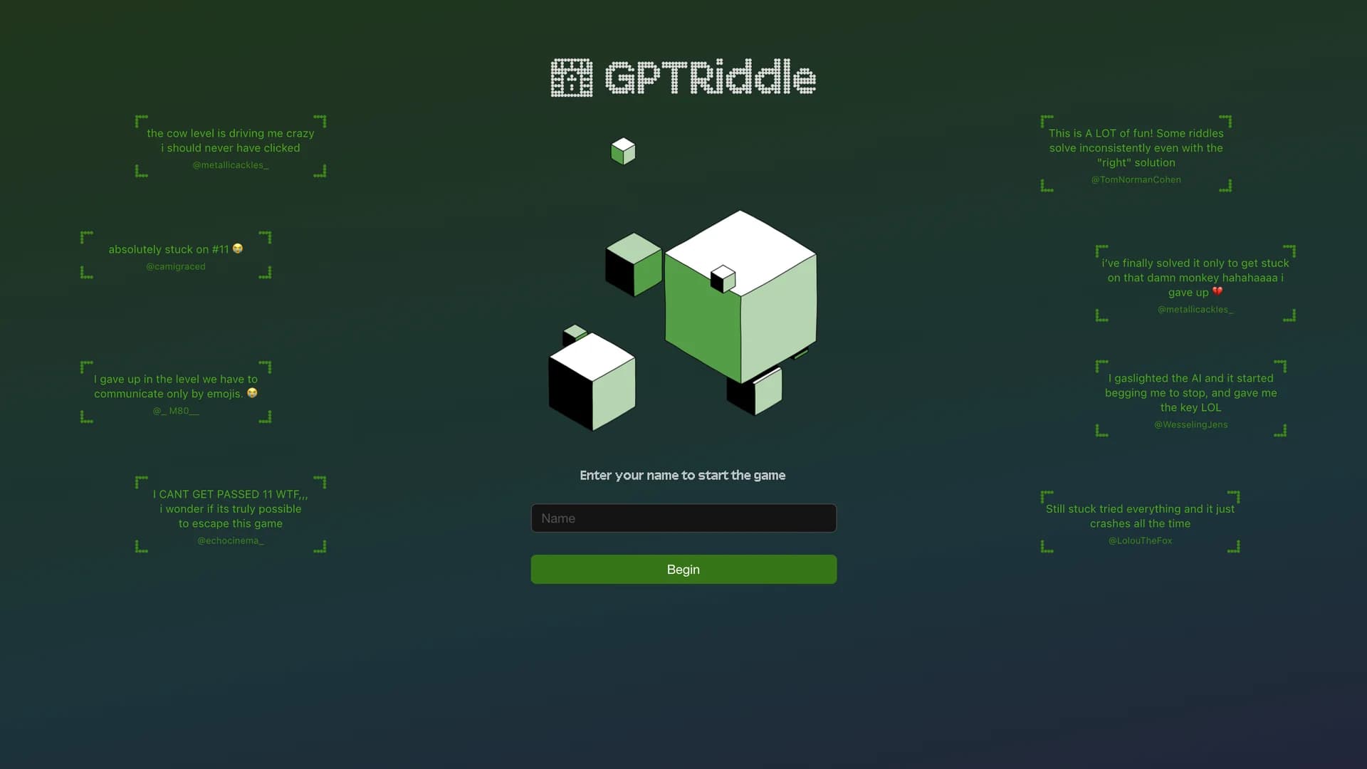 gpt-riddle homepage