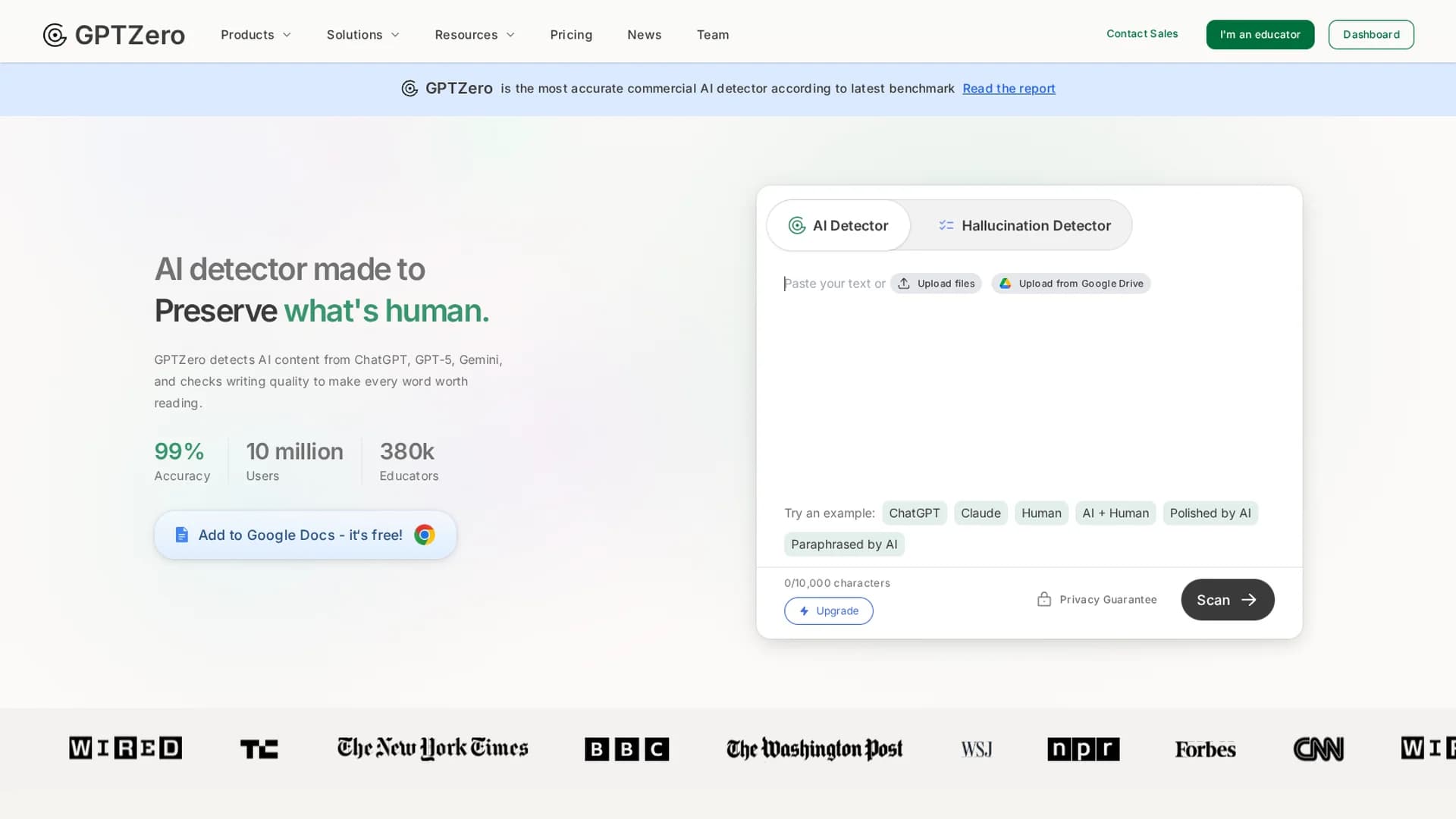 gptzero-me homepage