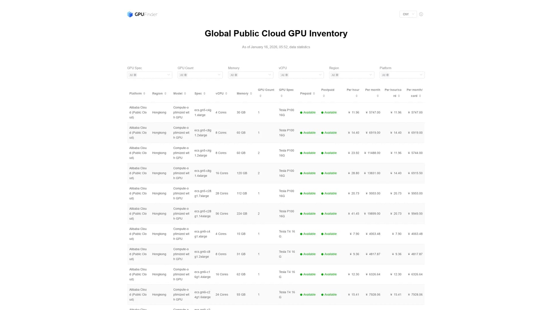 gpu-finder homepage