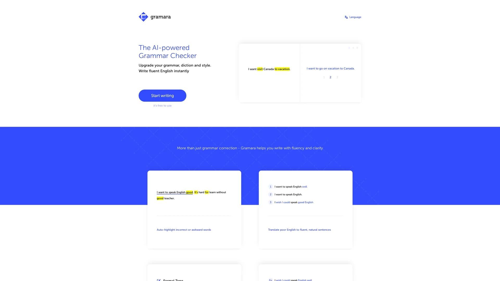 gramara homepage