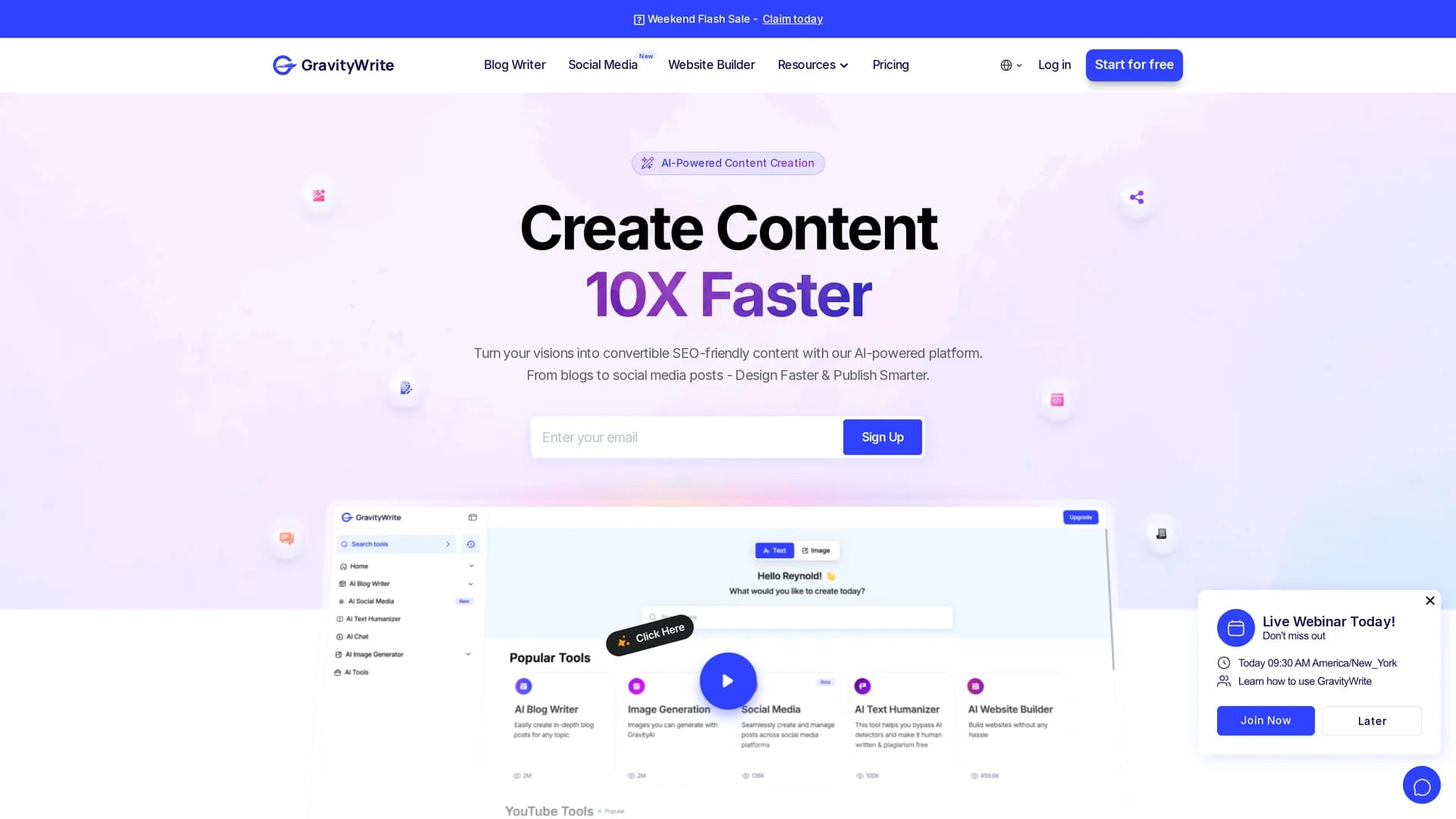 gravity-write homepage