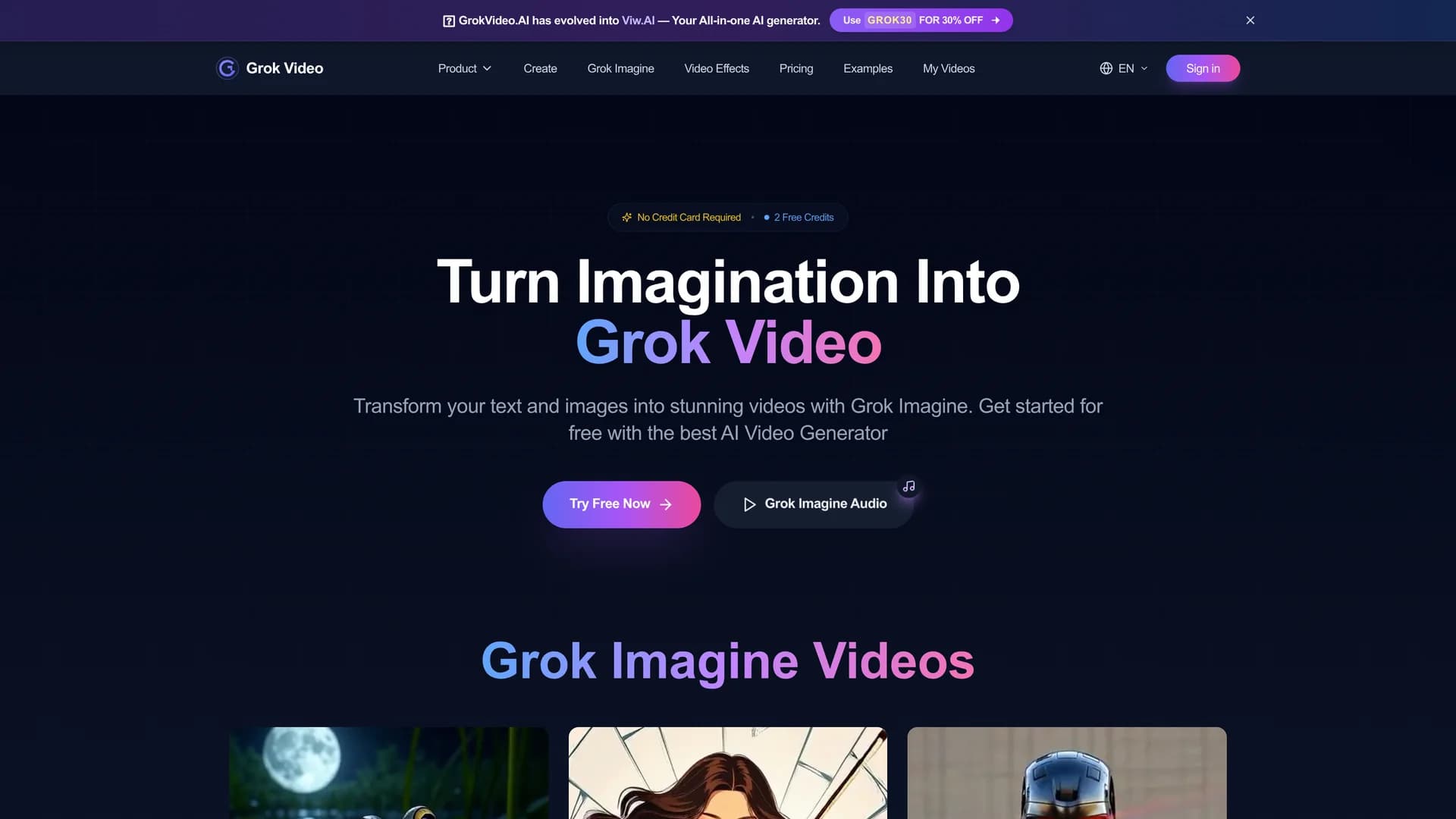 grok-video-ai homepage