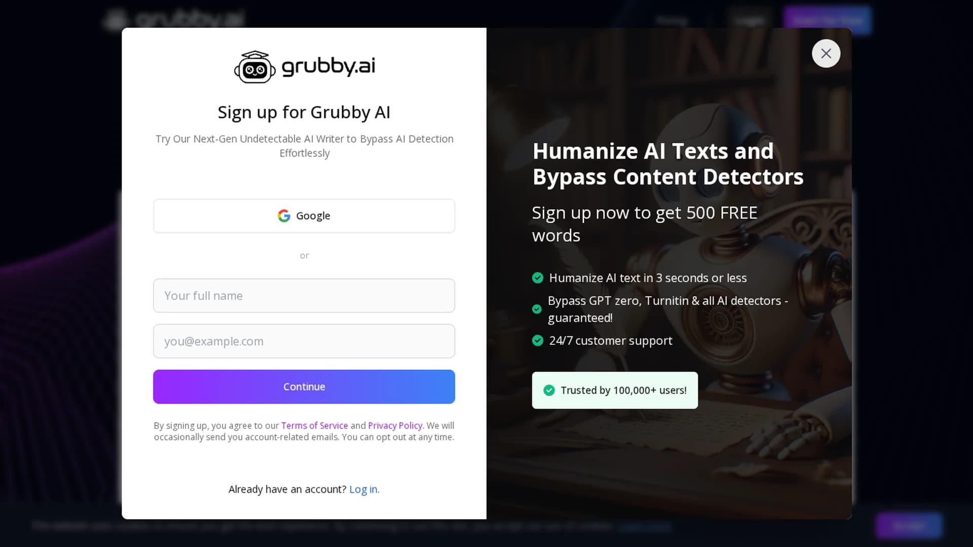 grubby-ai homepage
