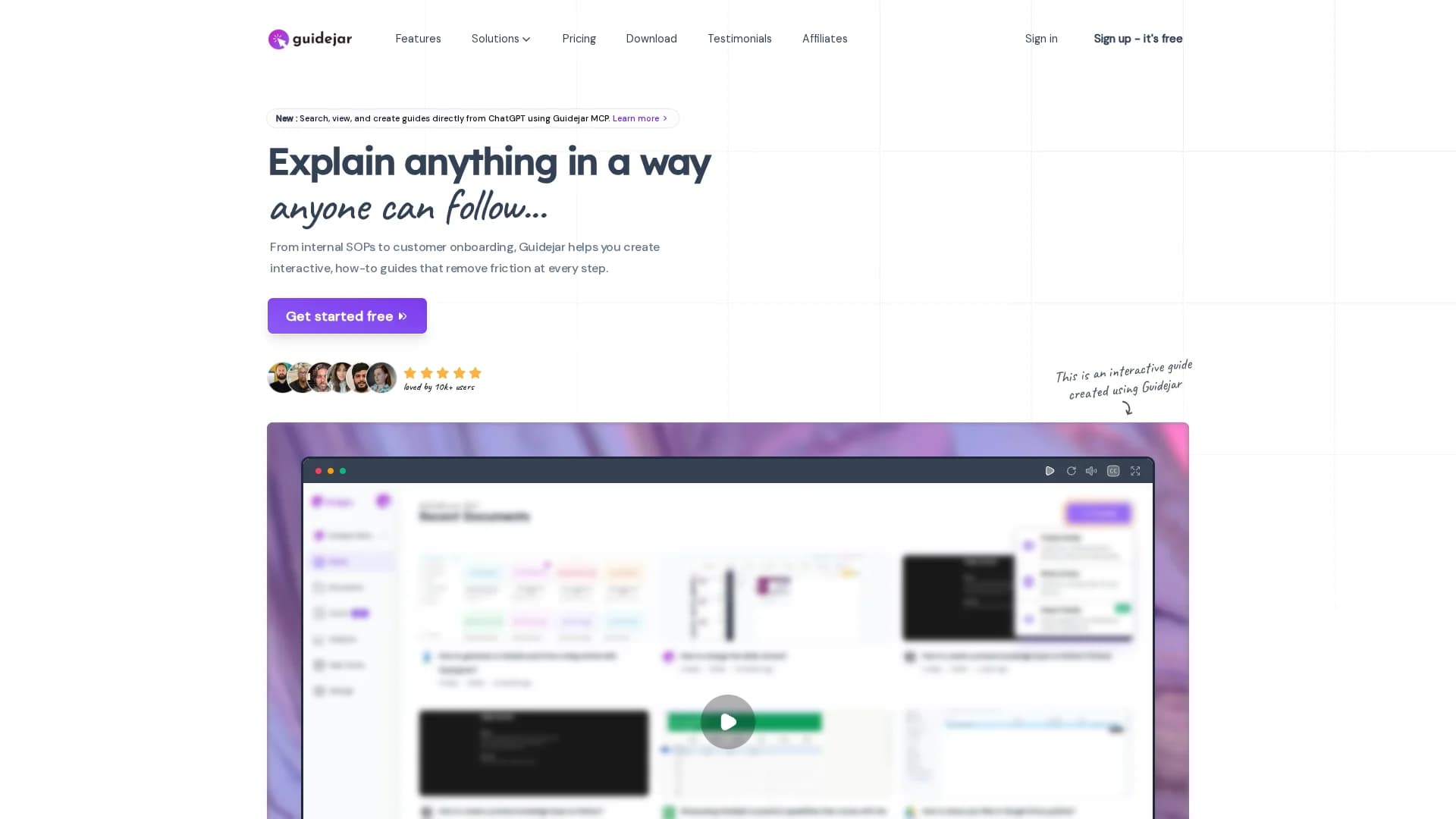 guidejar homepage