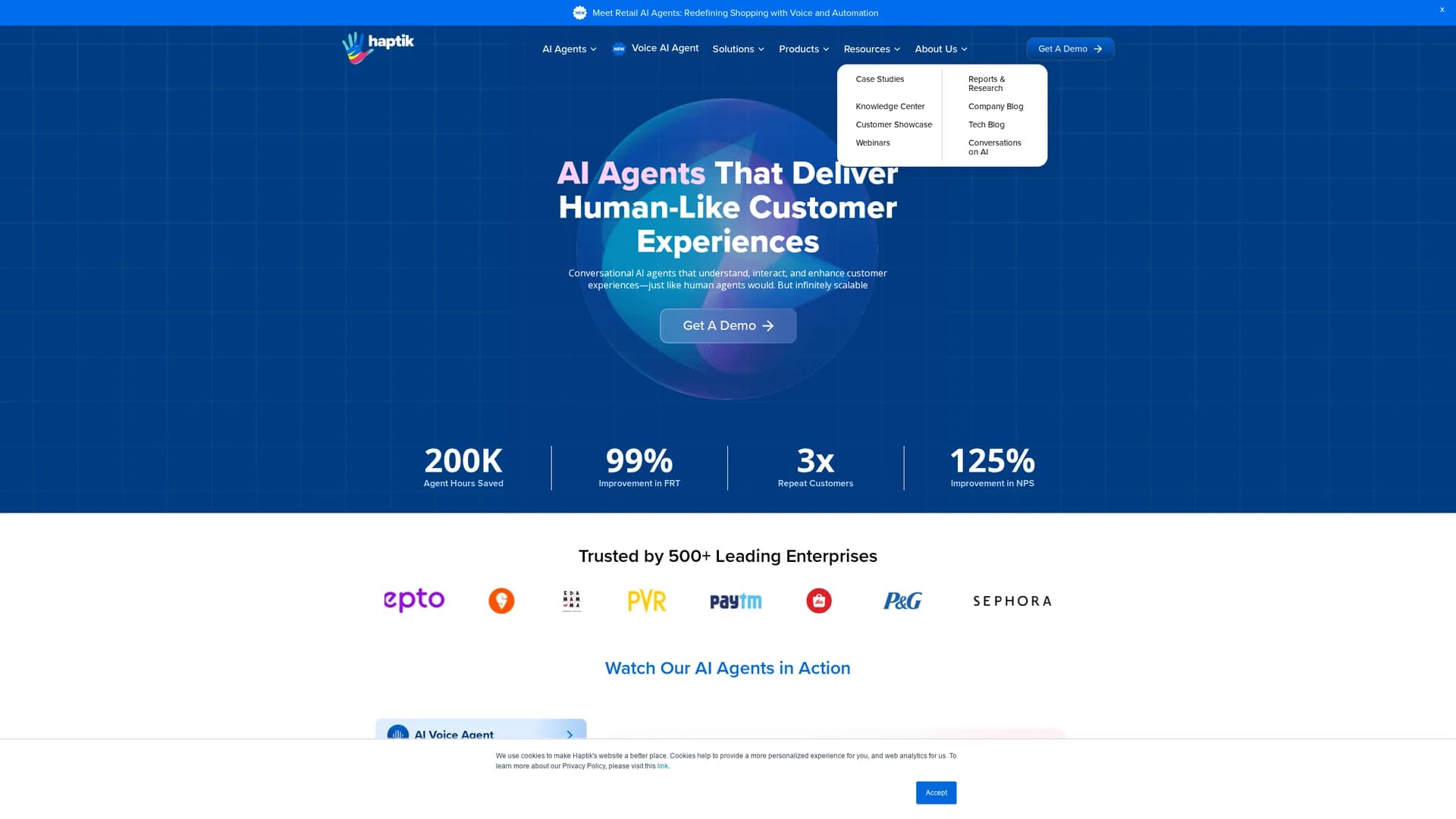 haptik homepage