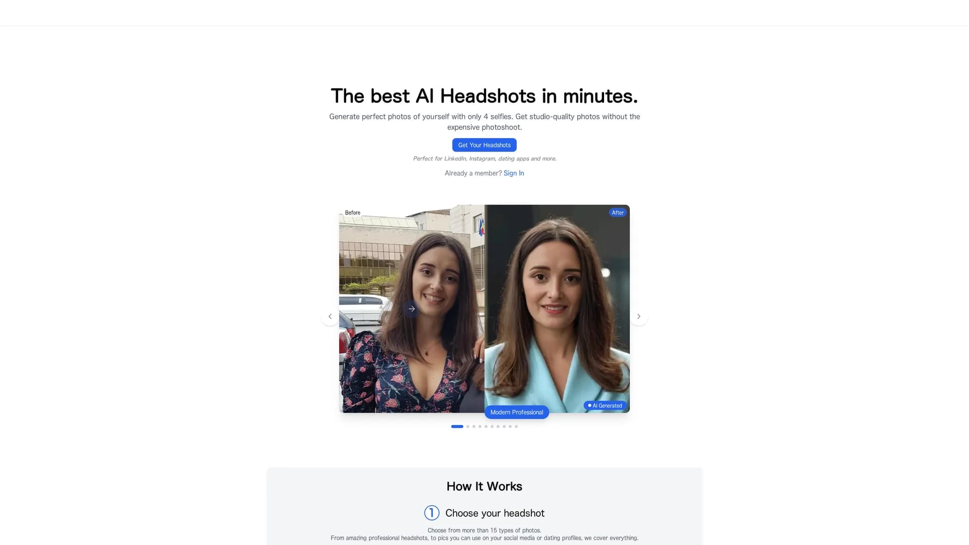 headsnap homepage